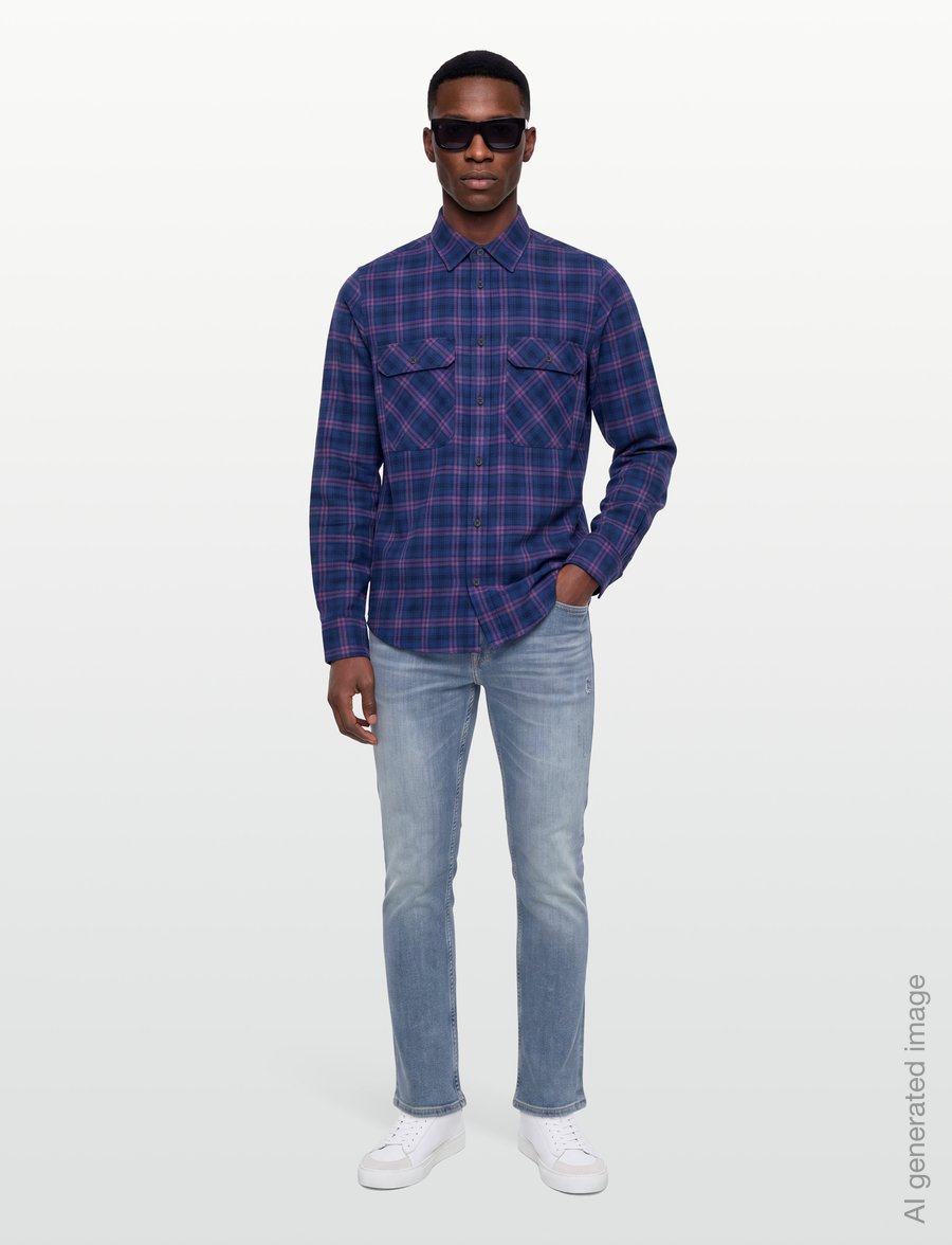 Helly Hansen - LOKKA FLANNEL LS SHIRT - vabaajasärgid - ocean classic - 0