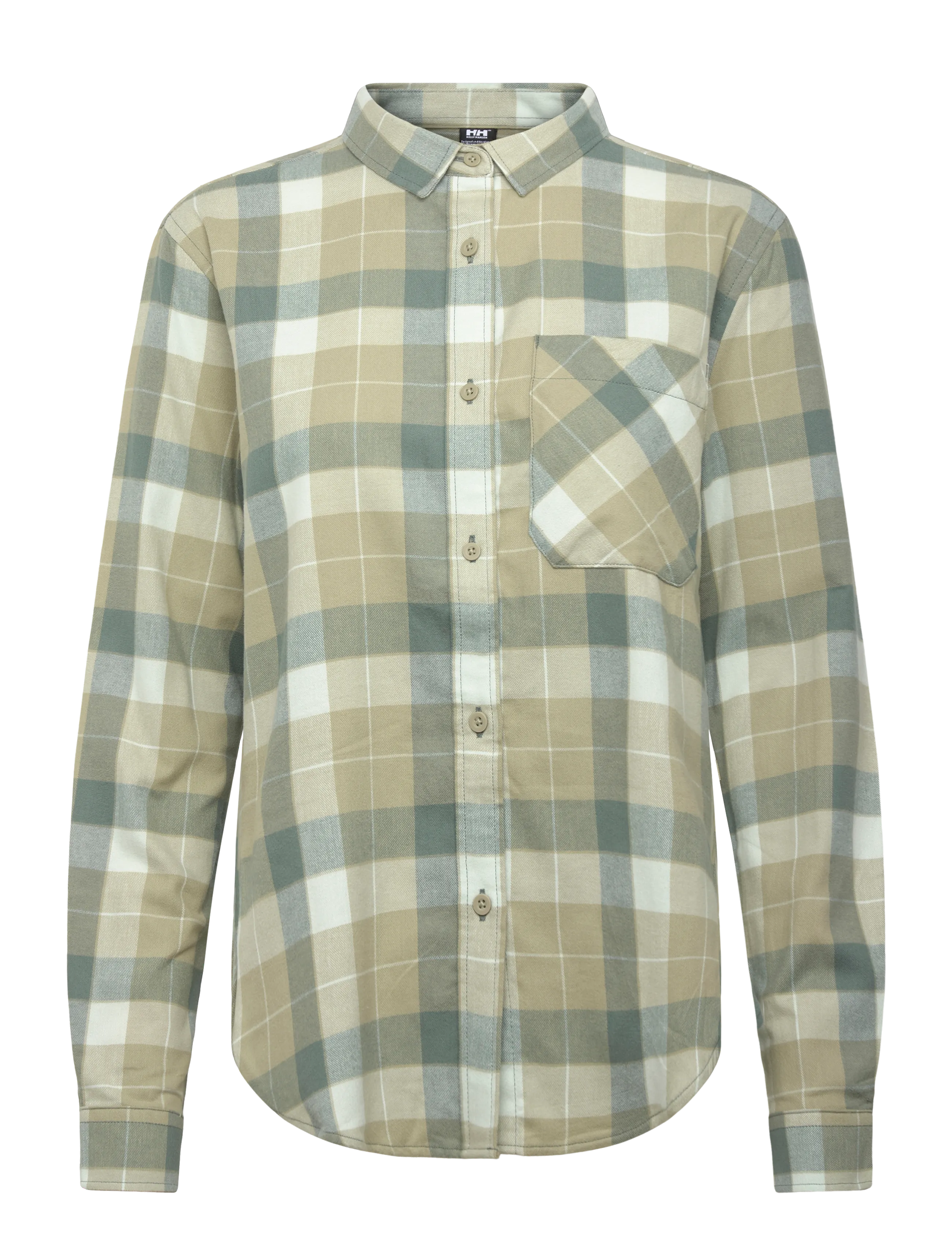 Helly Hansen W Lokka Flannel Ls Sht, L, Sports Oberteile & T-shirts, Grün - Sport Shirts, Frauen