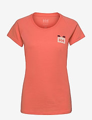 Helly Hansen - W NORD GRAPHIC DROP T-SHIRT - t-shirts - peach echo - 0