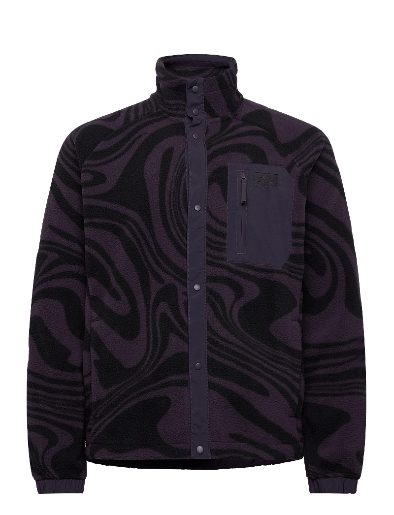 Helly Hansen - PANORAMA PRINTED PILE SNAP - kampsunid ja vahekihid - black - 0