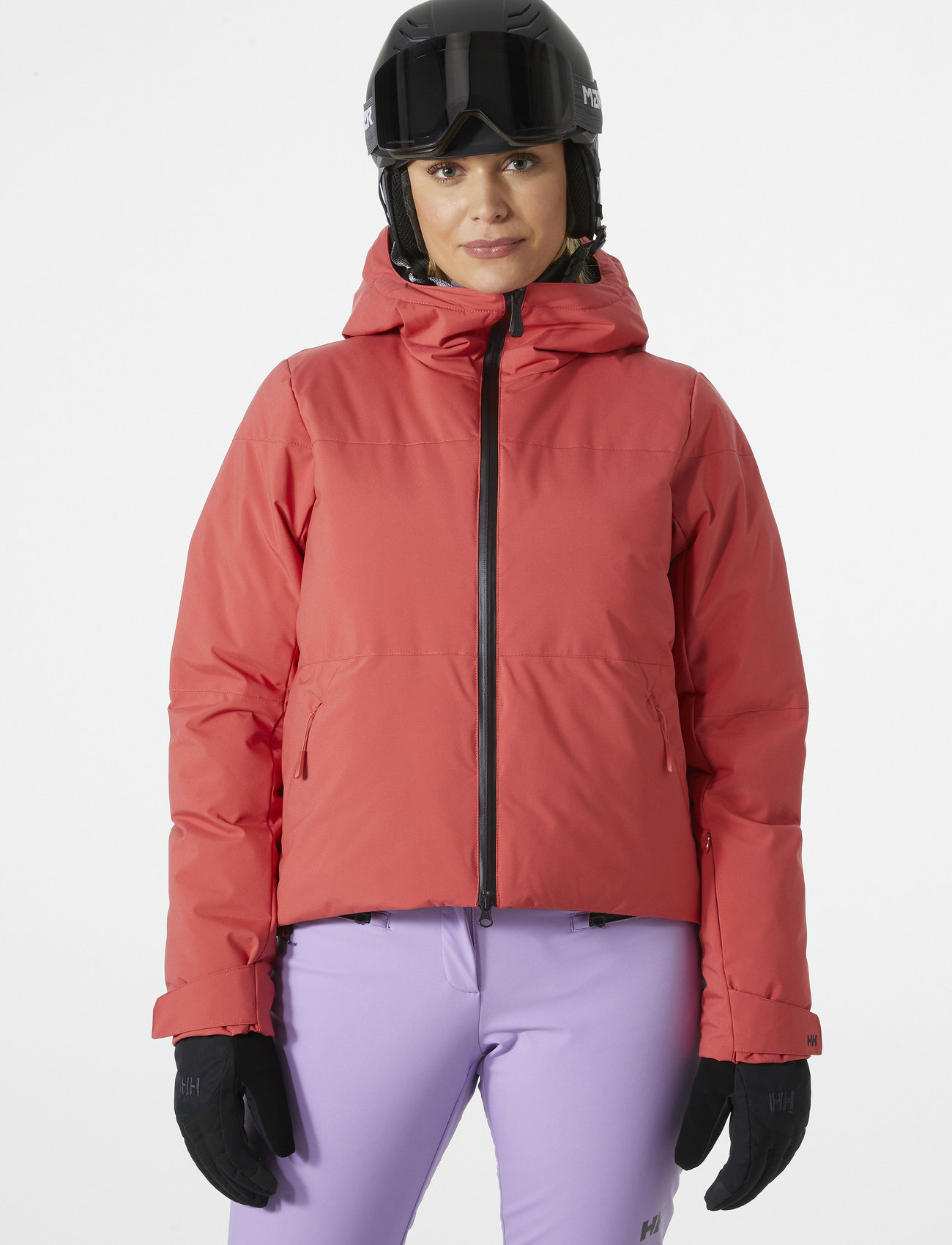 Helly Hansen - W NORA SHORT PUFFY JACKET - ski jackets - poppy red - 1