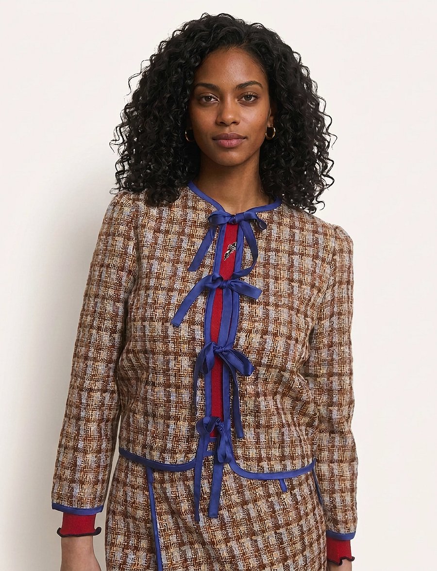 Helmstedt - Vera Cardigan - Tweed - boucles - brown tween - 0