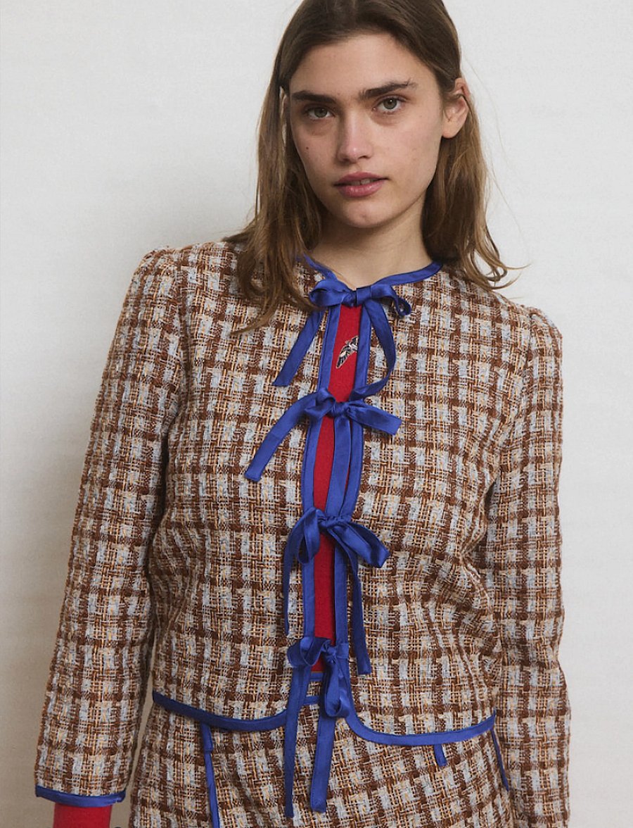 Helmstedt - Vera Cardigan - Tweed - bouclé - brown tween - 4