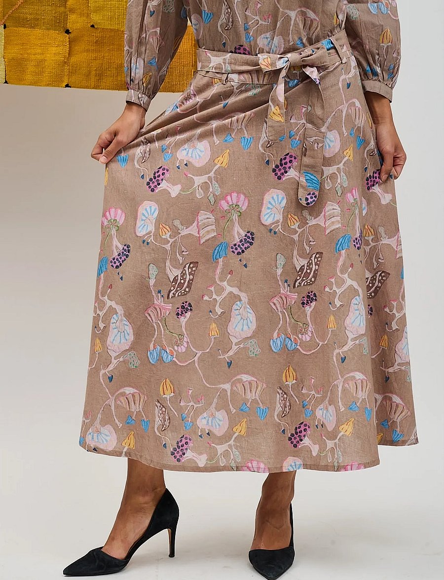 Helmstedt - Eva Skirt - midi - dancing mushroom print - 0
