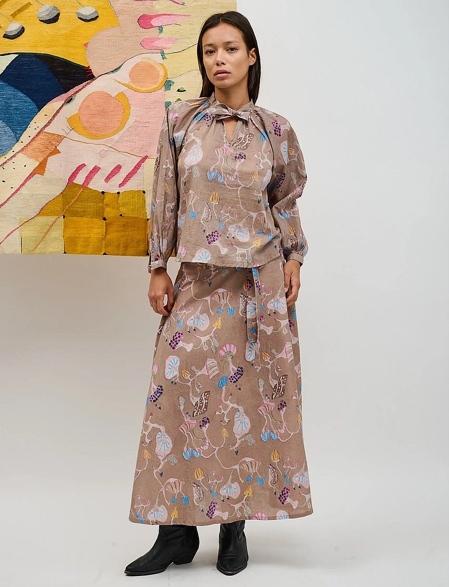 Helmstedt - Eva Skirt - midi - dancing mushroom print - 3