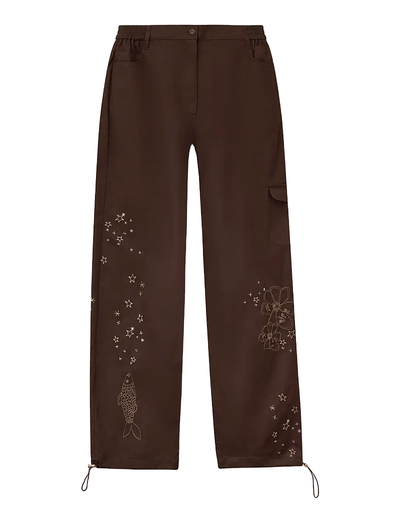 Helmstedt - Karla Pants - raka byxor - chocolate torte - 0