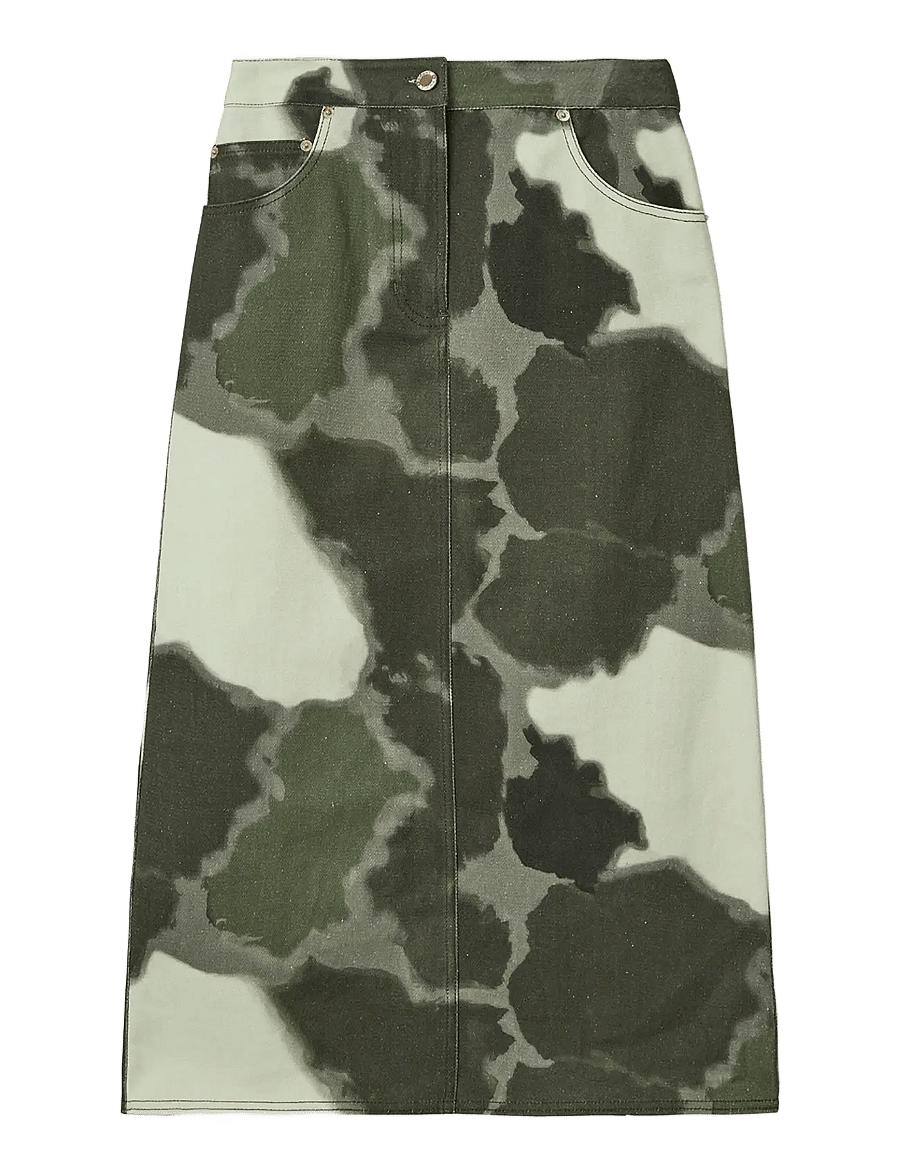 Helmstedt - Asta Denim Skirt - gallapils - tie dye green - 1