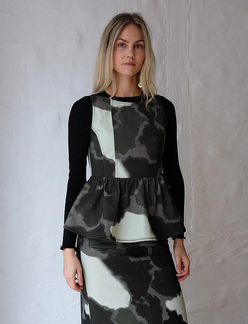 Helmstedt - Emilie Denim Top - Ärmellose blusen - tie dye green - 0