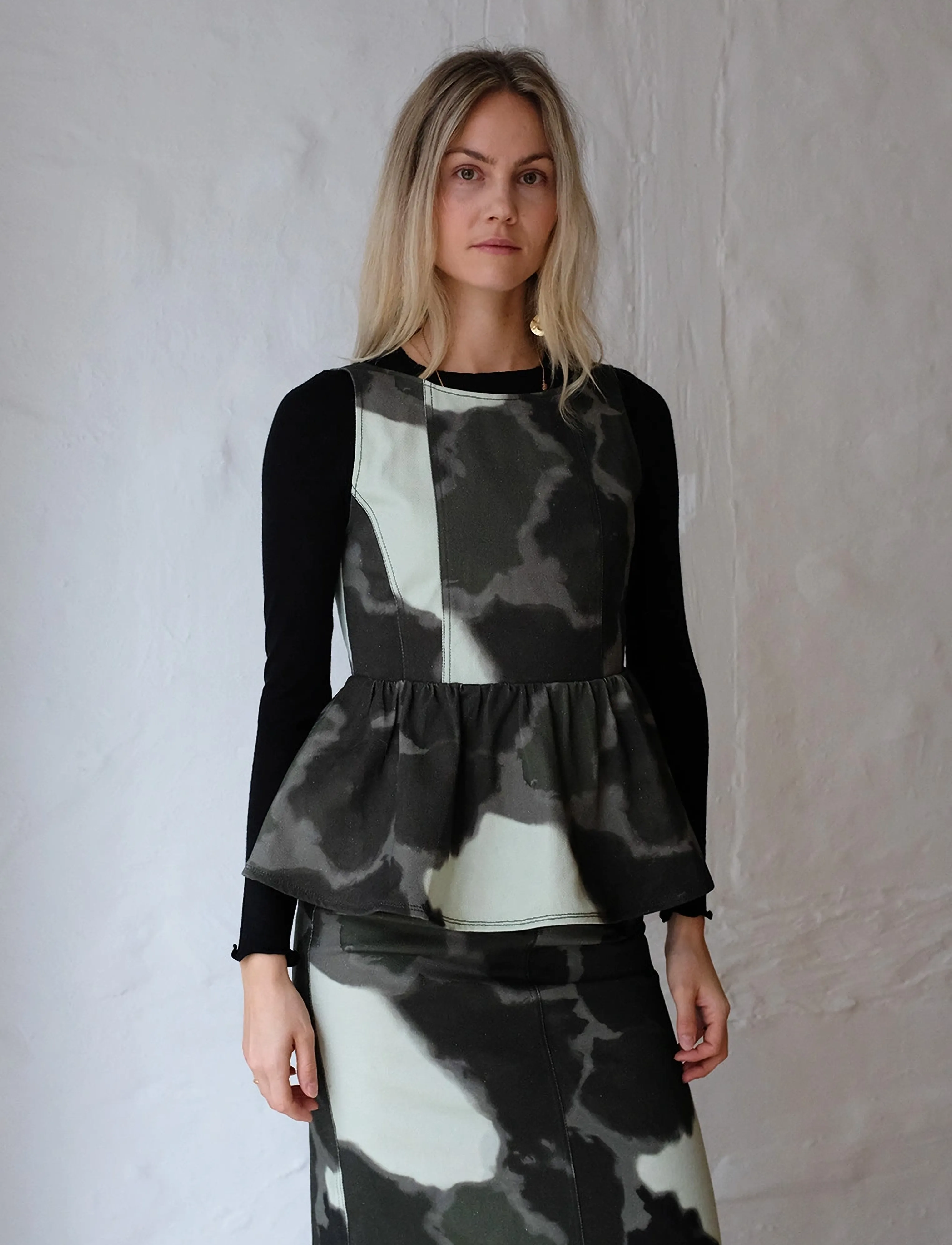 Helmstedt Emilie Denim Top - Blusen - TIE DYE GREEN / green