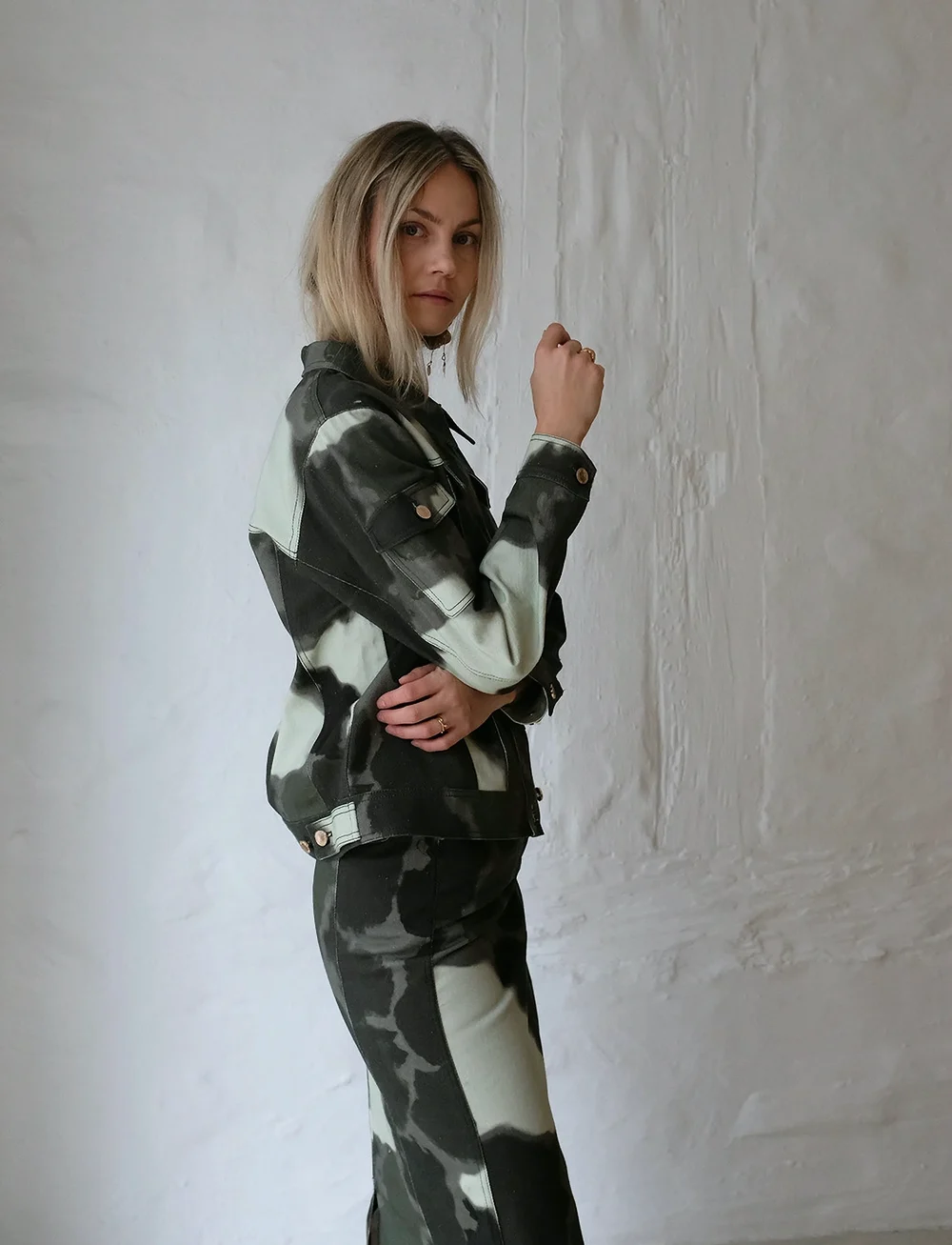 Helmstedt - Lucca Denim Jacket - teksatagid - tie dye green - 0