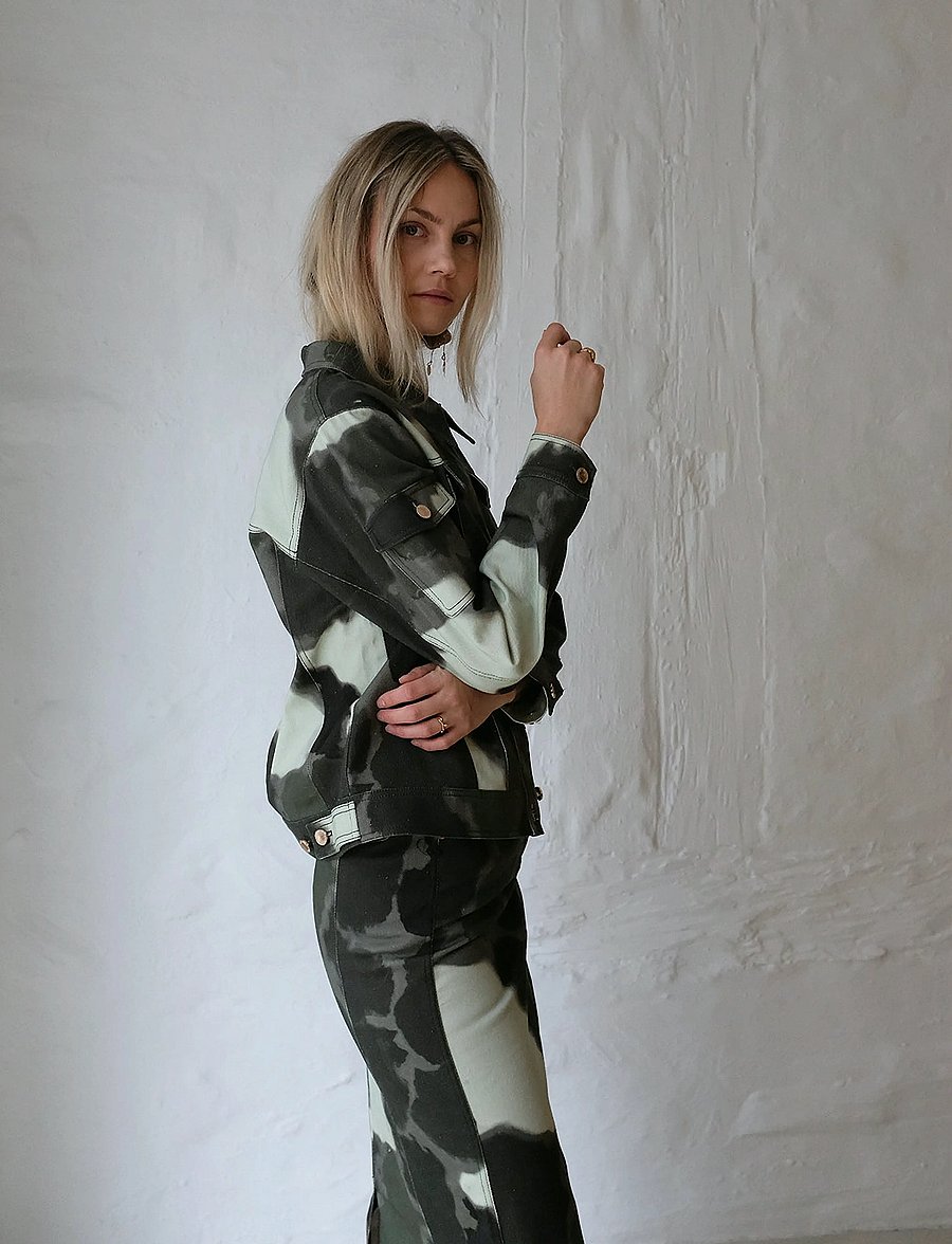 Helmstedt - Lucca Denim Jacket - vårjackor - tie dye green - 0