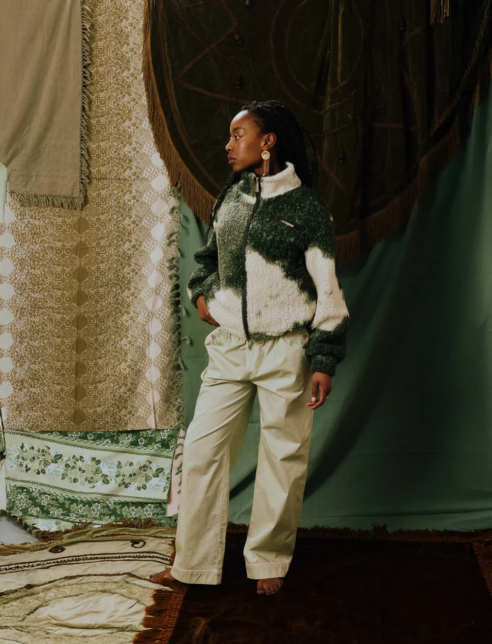 Helmstedt - Safiya Fleece Jacket - midlayer-jakker - tie dye green - 0