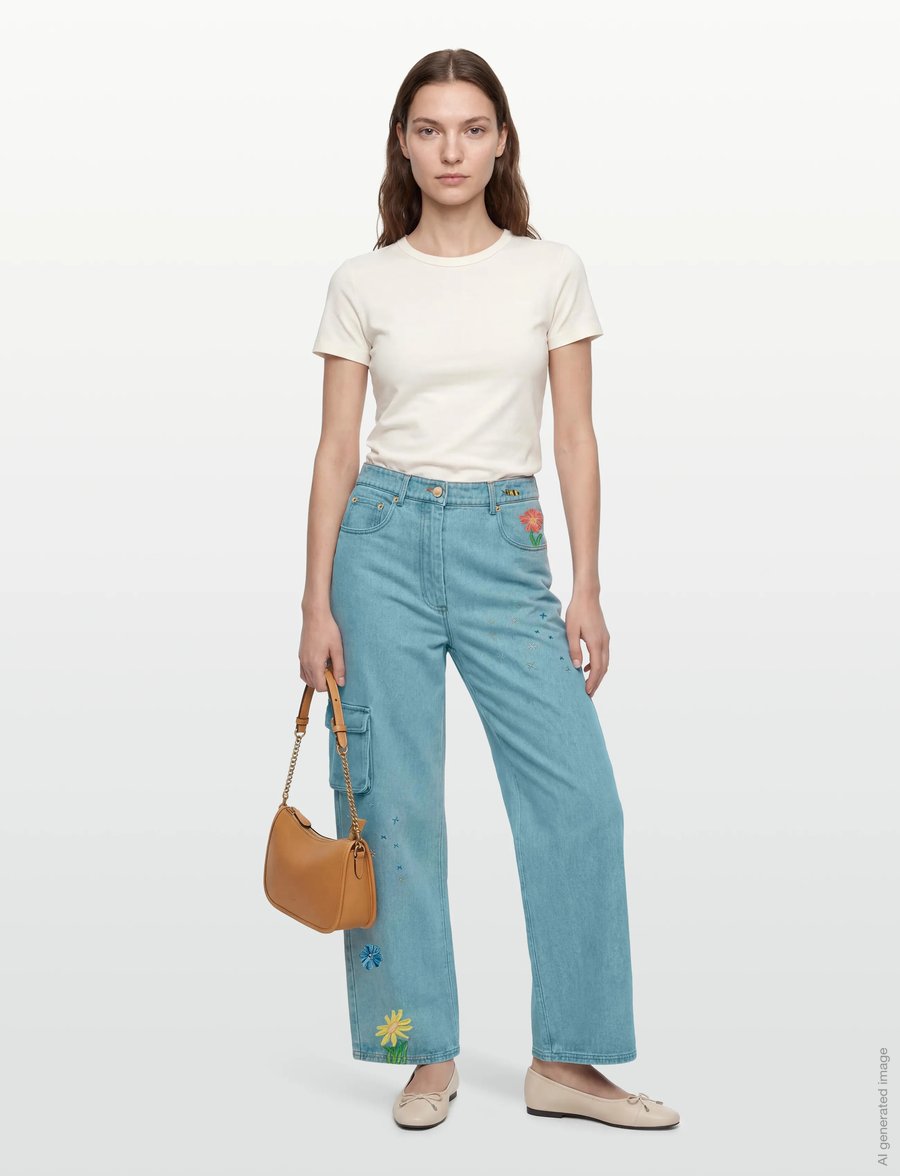 Helmstedt - Enya Denim Jeans - brede jeans - embroidery denim - 0