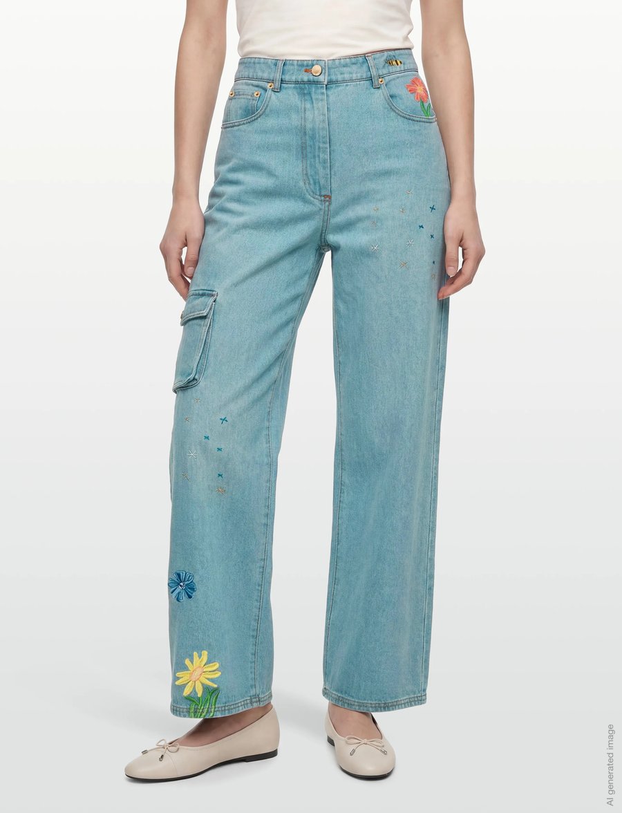 Helmstedt - Enya Denim Jeans - brede jeans - embroidery denim - 3