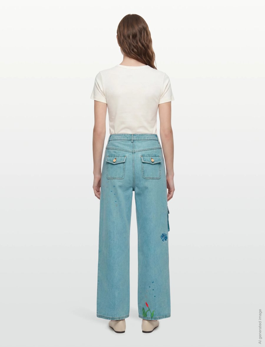 Helmstedt - Enya Denim Jeans - brede jeans - embroidery denim - 4