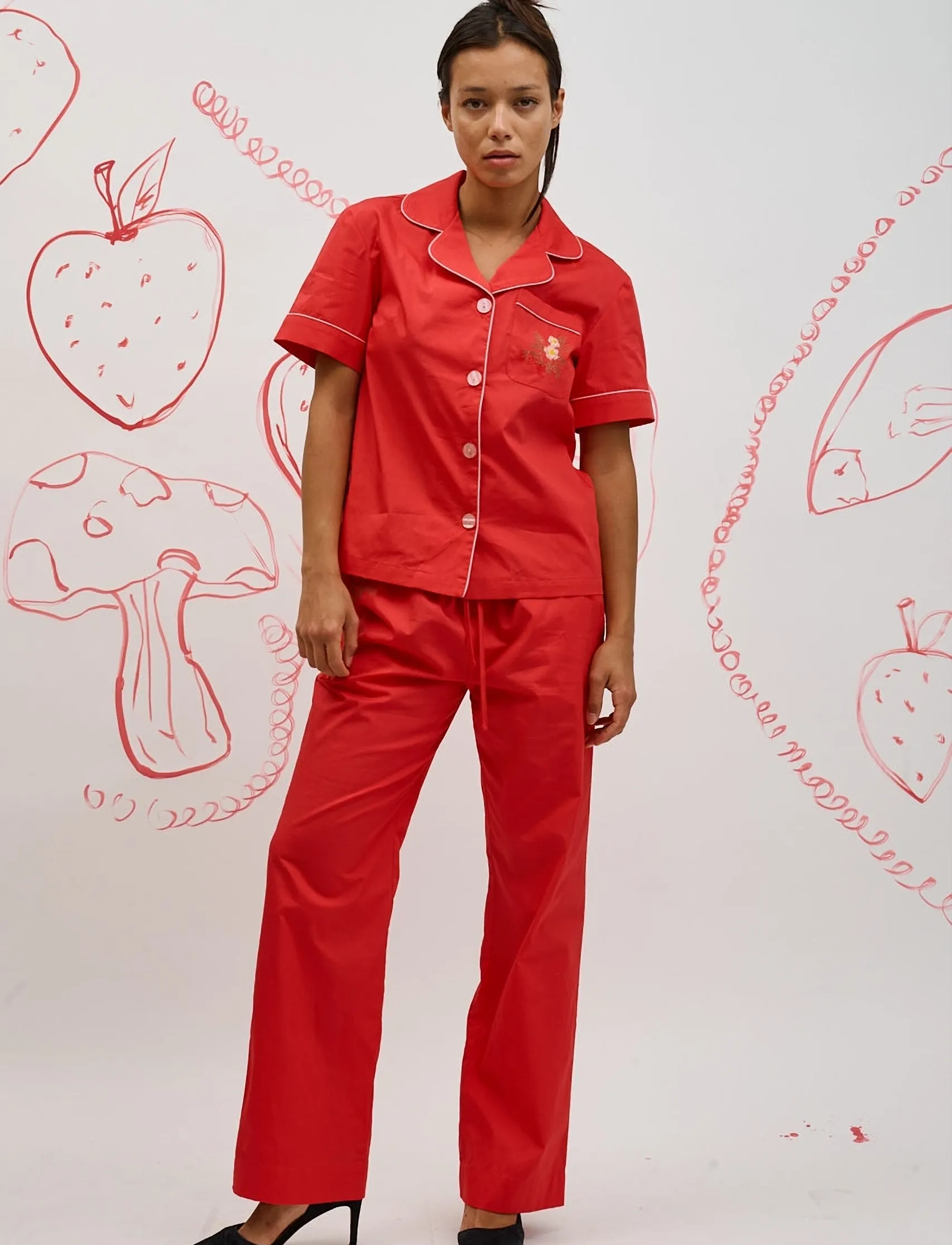 Helmstedt - Fiona Pants - sirge säärega püksid - red strawberry - 3