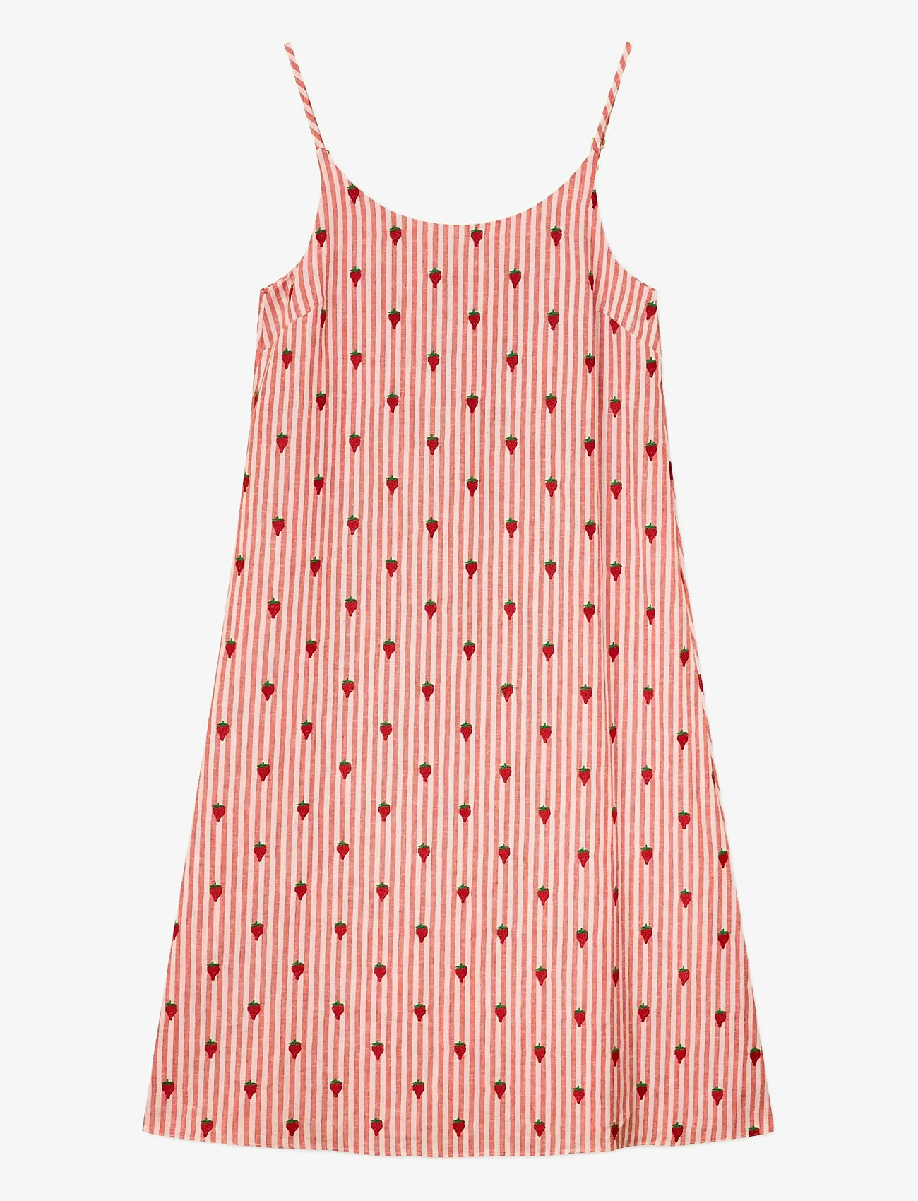 Helmstedt - Leva Dress - suvekleidid - red stripe w strawberry emb - 1