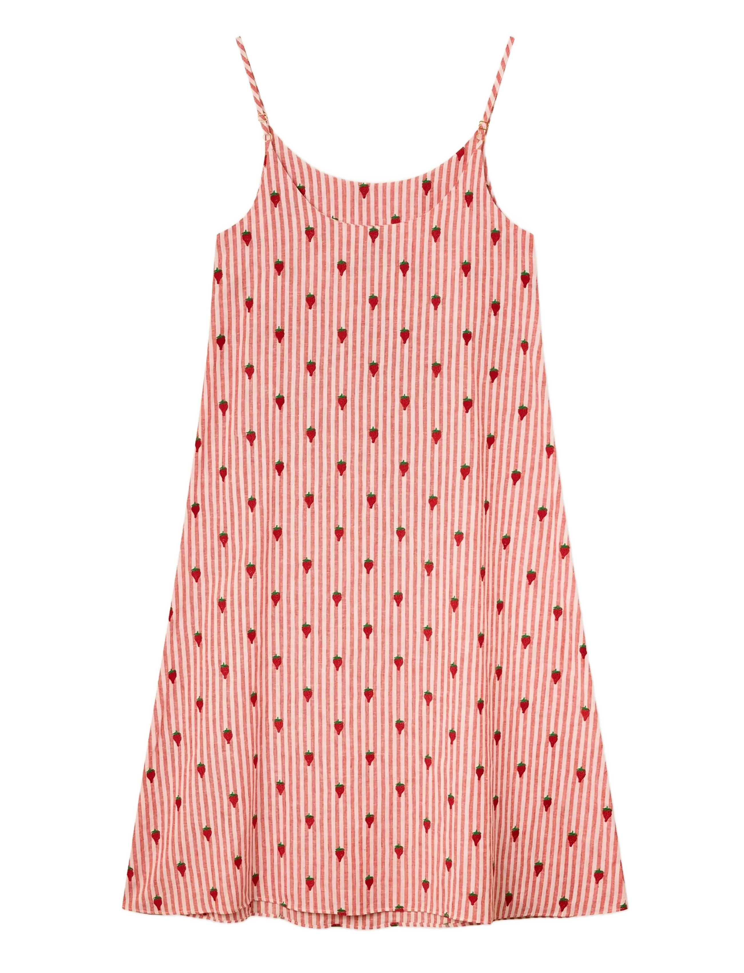 Helmstedt - Leva Dress - sommerkleider - red stripe w strawberry emb - 2