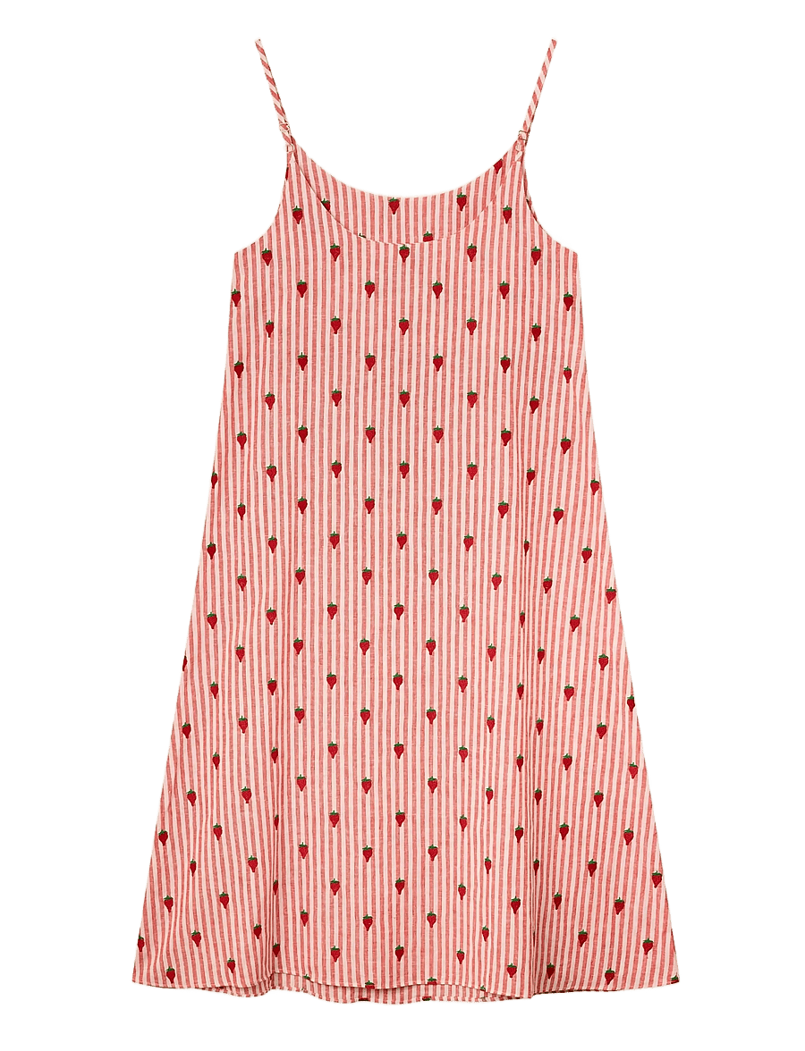 Helmstedt - Leva Dress - suvekleidid - red stripe w strawberry emb - 2