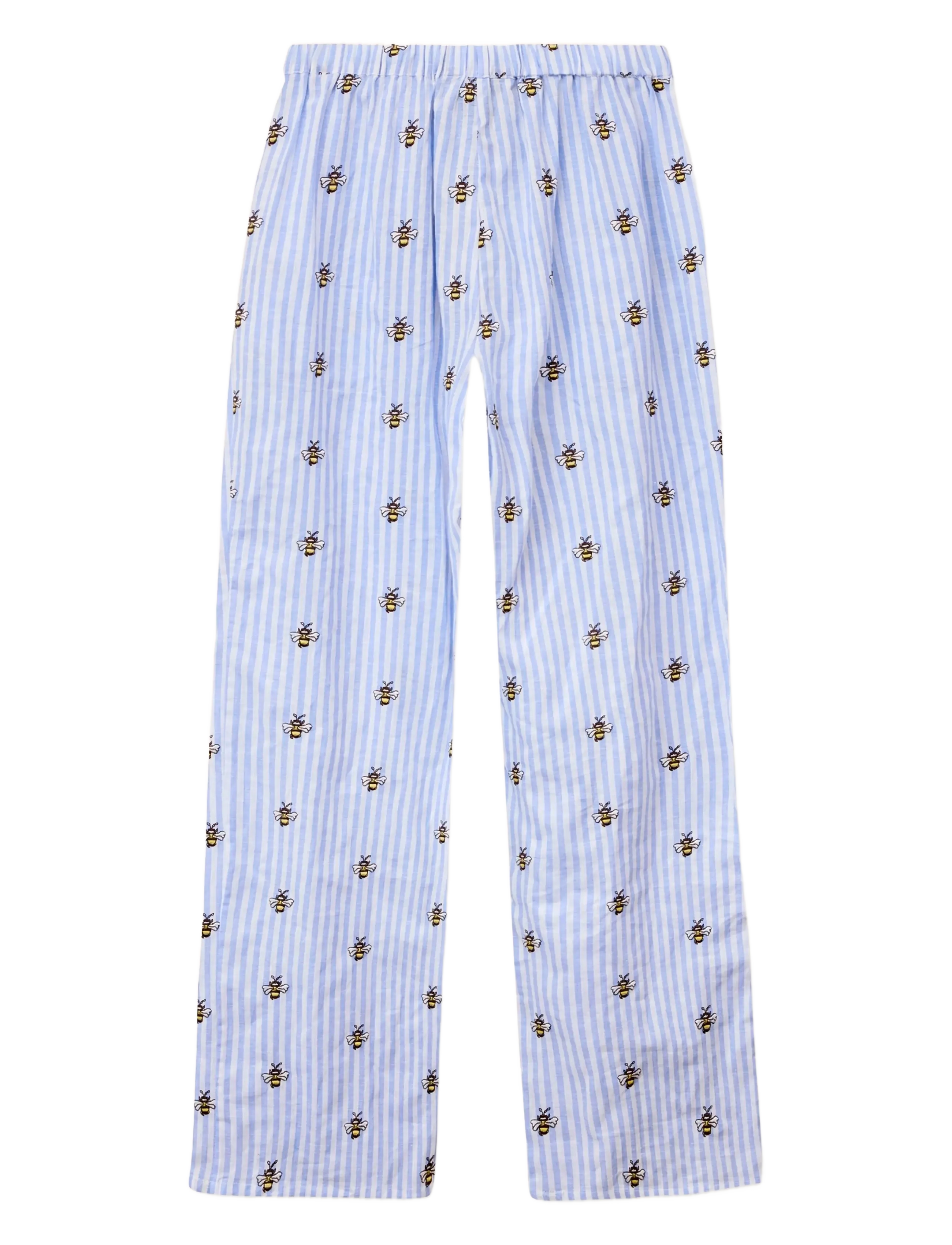 Helmstedt - Esther Pants - laia säärega püksid - blue stripe w bee emb - 2