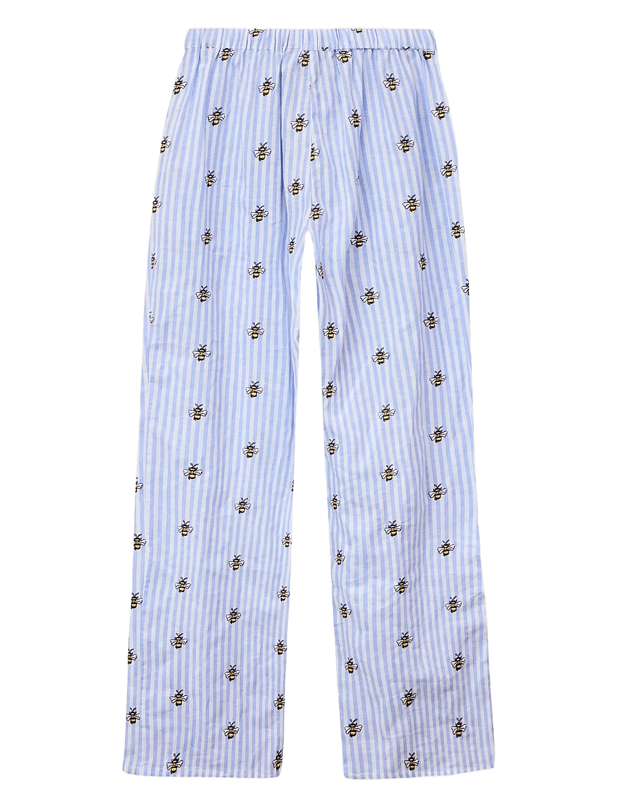 Helmstedt - Esther Pants - hosen mit weitem bein - blue stripe w bee emb - 2