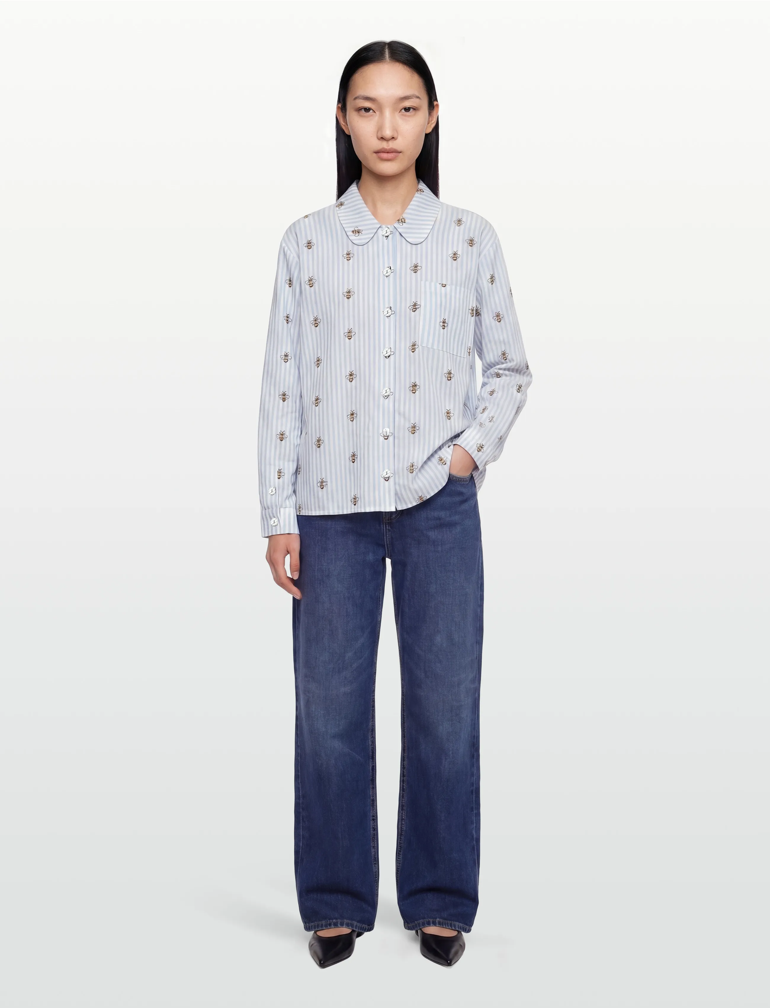 Helmstedt Aleta Shirt Long Sleeve, L, Shirts, Blau - Long-sleeved, Frauen