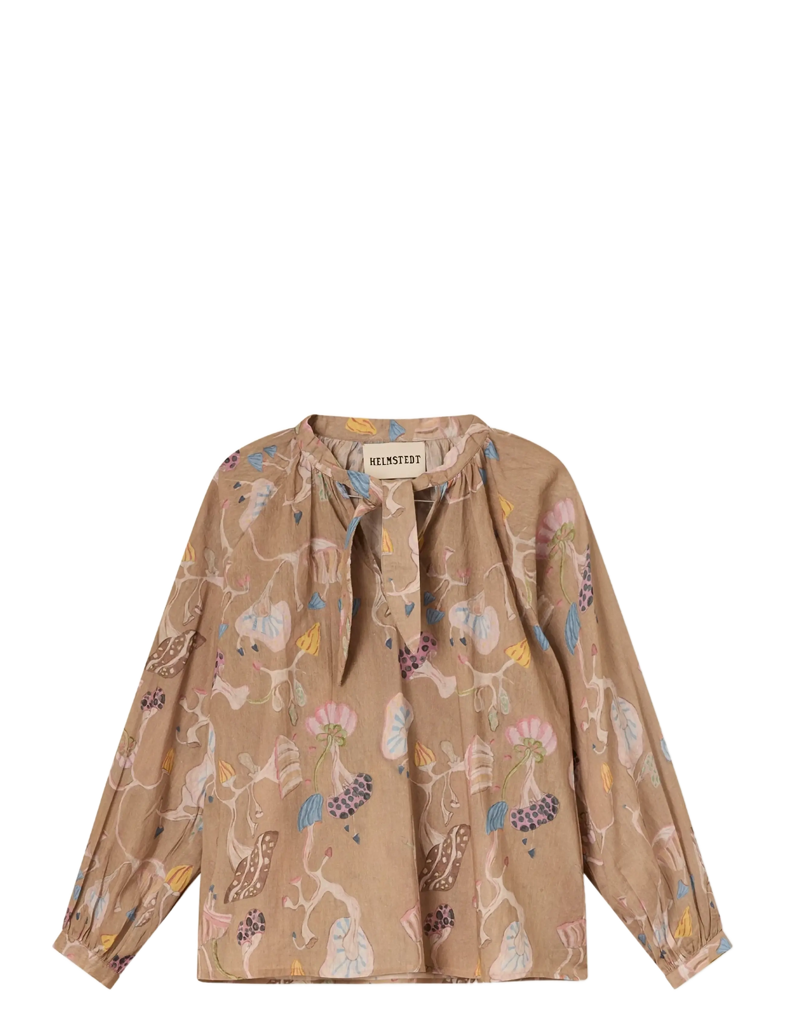 Helmstedt Mona Shirt - Nyheder - DANCING MUSHROOM PRINT / brown
