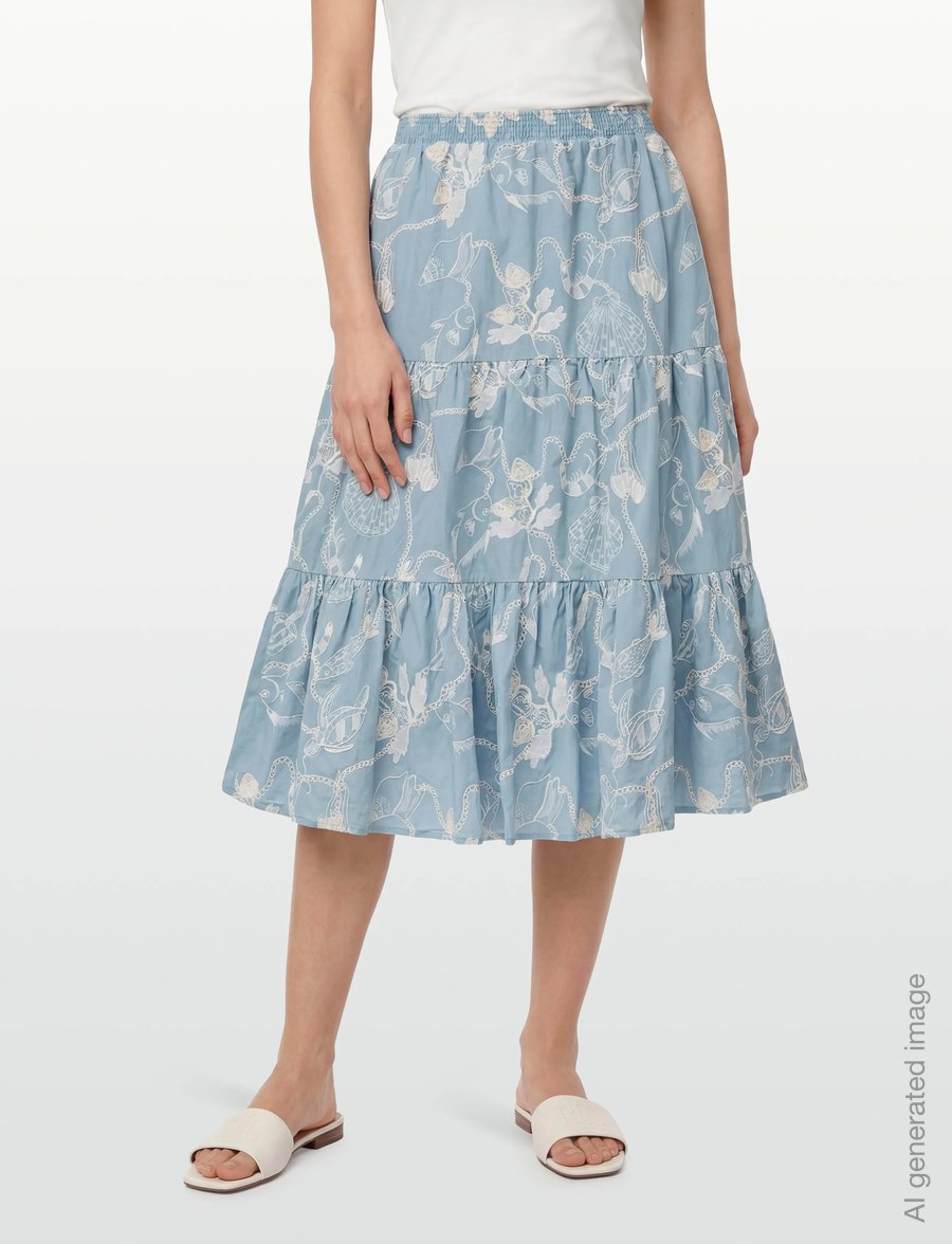 Helmstedt - Rosa Skirt - midi skirts - dusty blue - 3