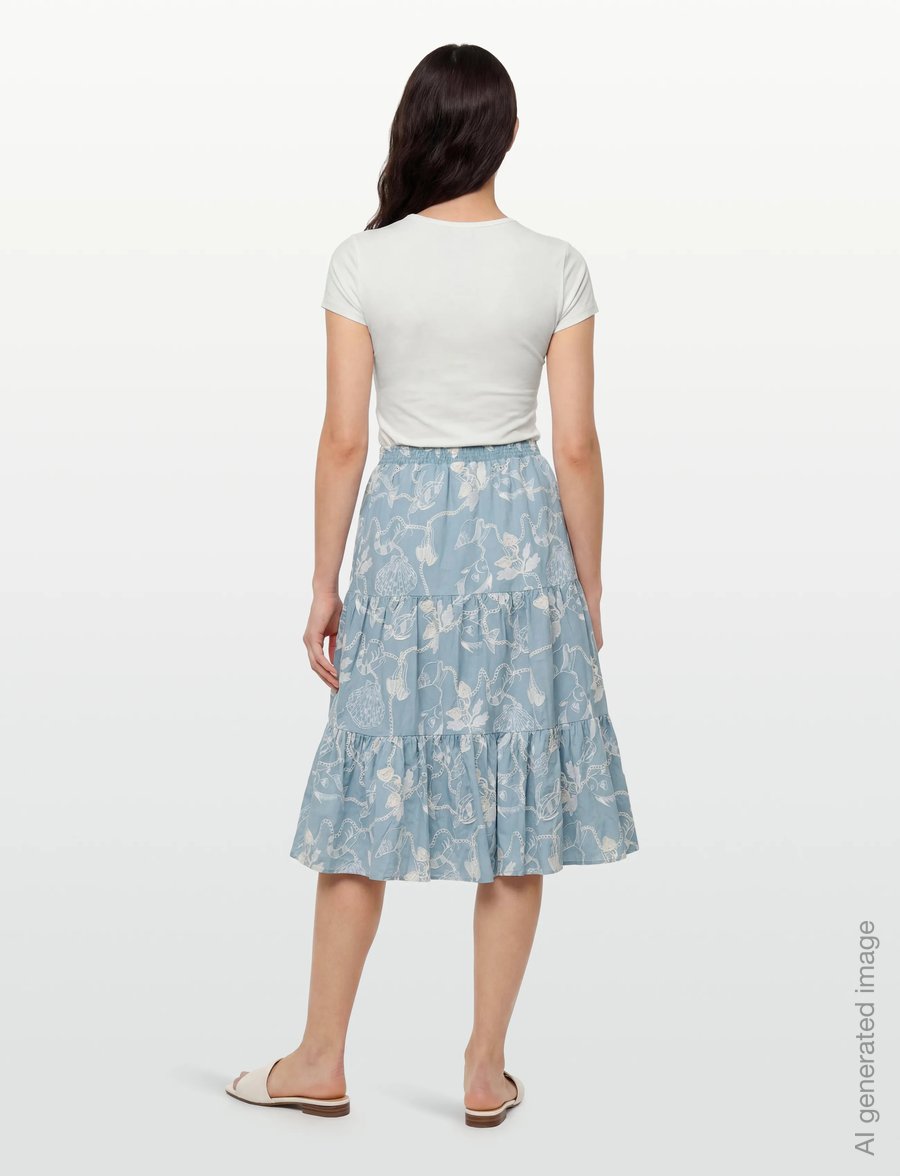 Helmstedt - Rosa Skirt - midi skirts - dusty blue - 4