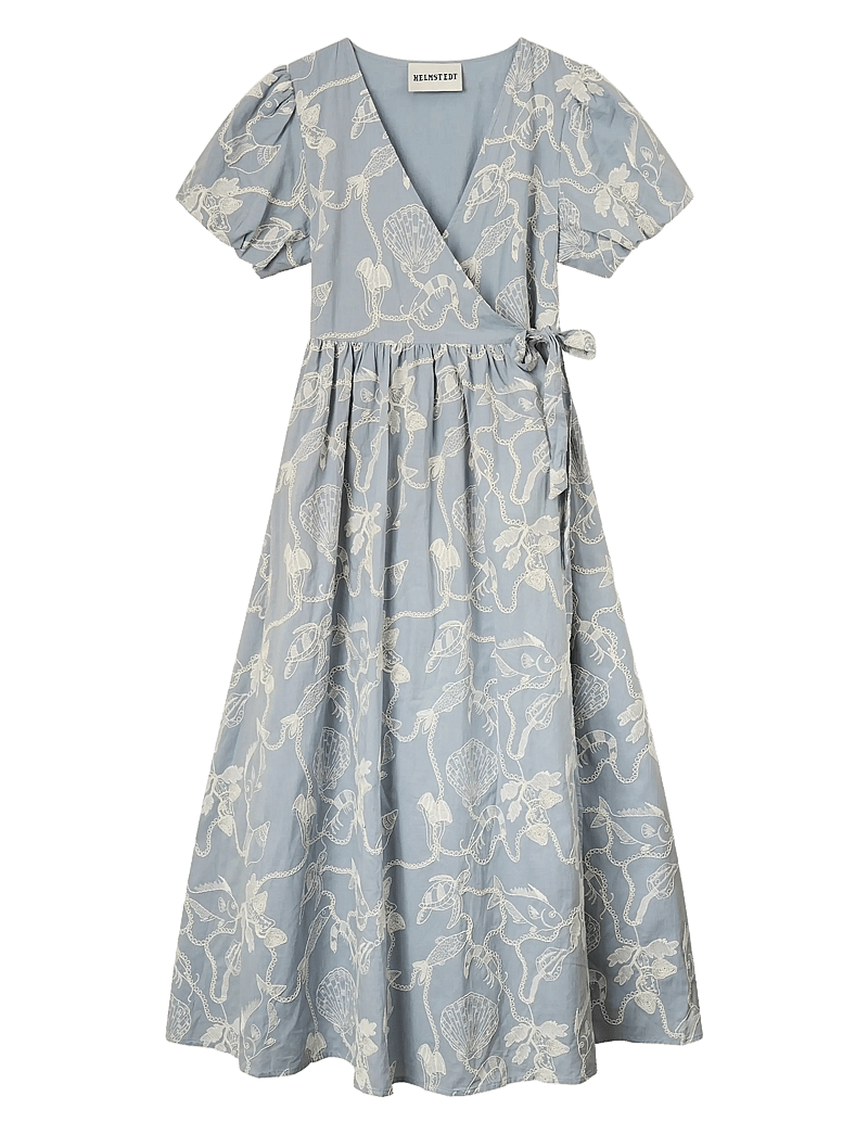 Helmstedt - Mathilde Dress - slå-om-kjoler - dusty blue - 1