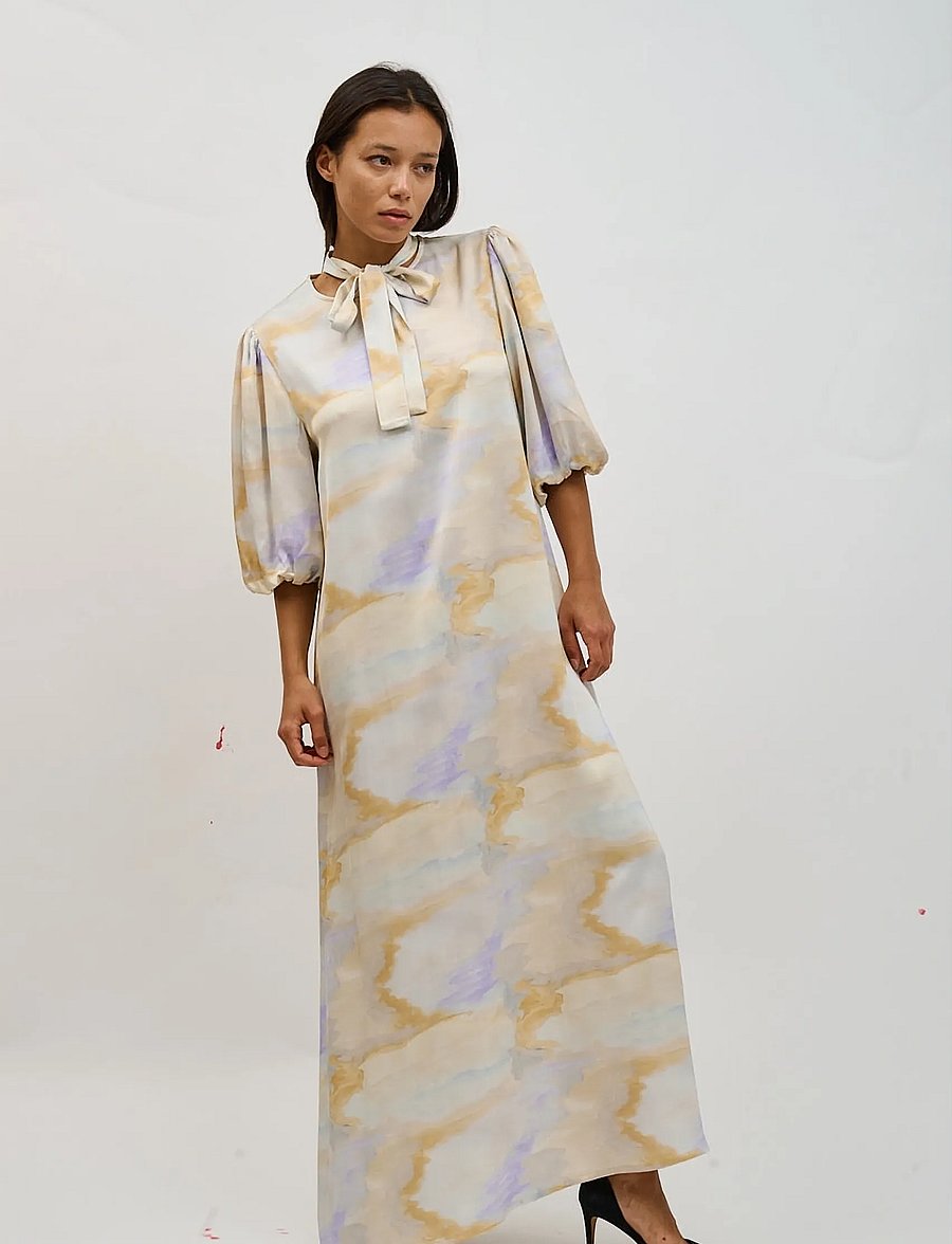 Helmstedt - Camilla Dress - maxikjoler - aurora watercolor print - 0