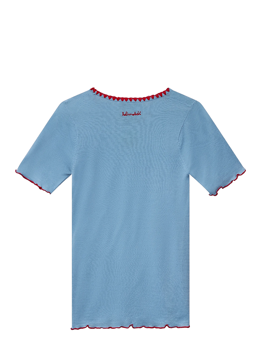 Helmstedt - Trine Short Sleeve - t-shirts & tops - dusty blue - 2