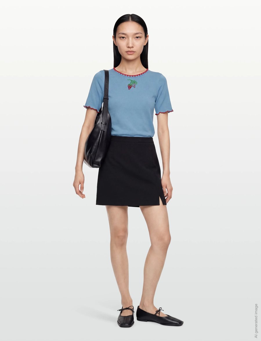 Helmstedt - Trine Short Sleeve - t-shirts & tops - dusty blue - 0