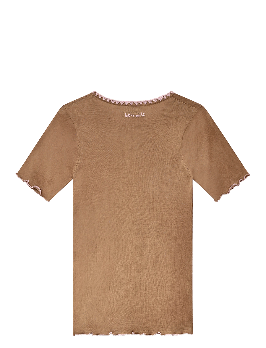 Helmstedt - Trine Short Sleeve - t-shirts & tops - nougat creme - 2