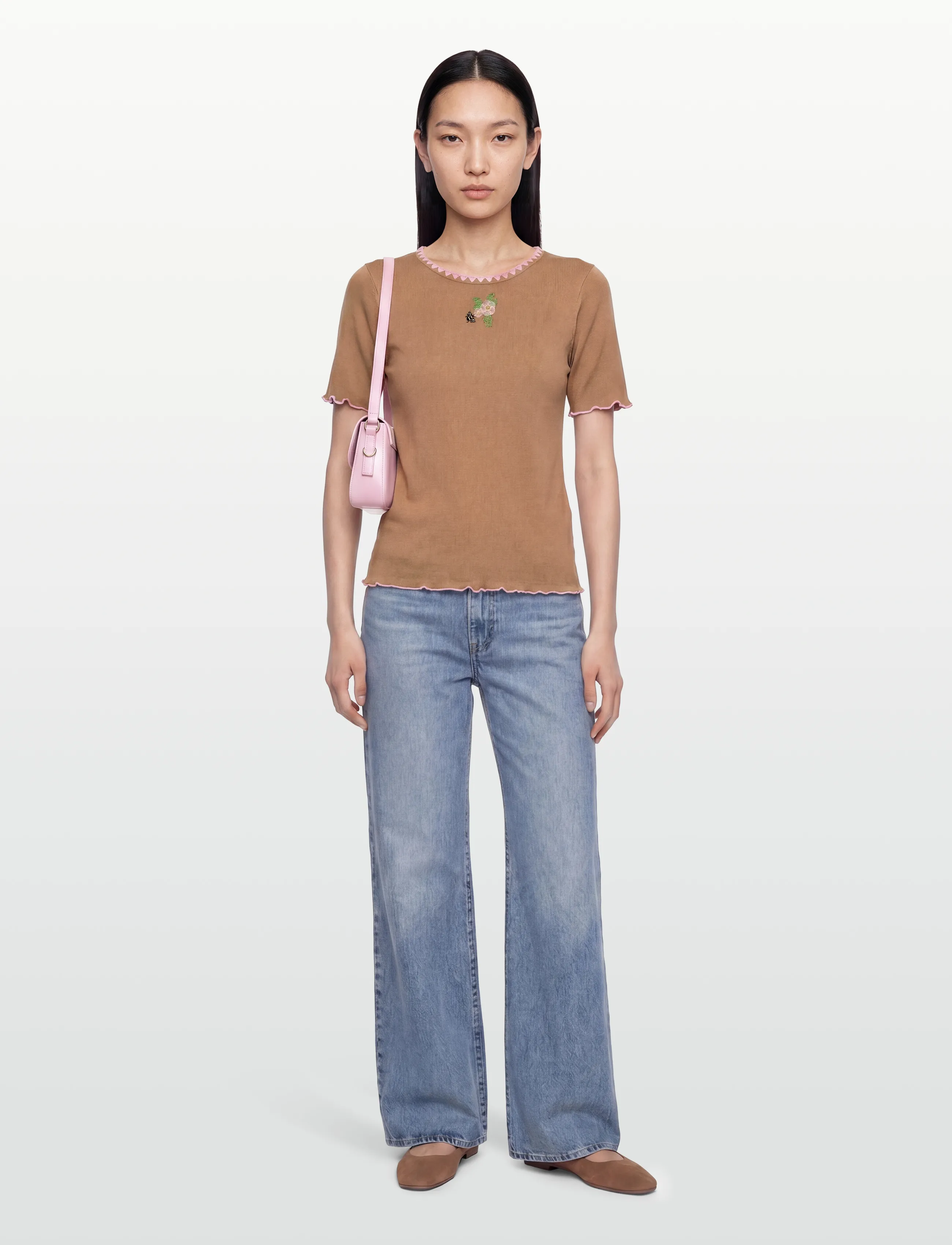 Helmstedt Trine Short Sleeve - T-Shirts & Tops - NOUGAT CREME / brown