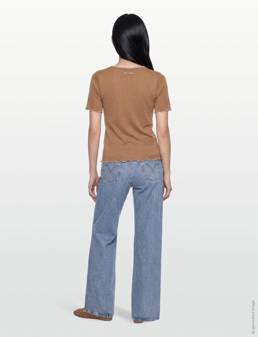 Helmstedt - Trine Short Sleeve - t-shirts & tops - nougat creme - 4