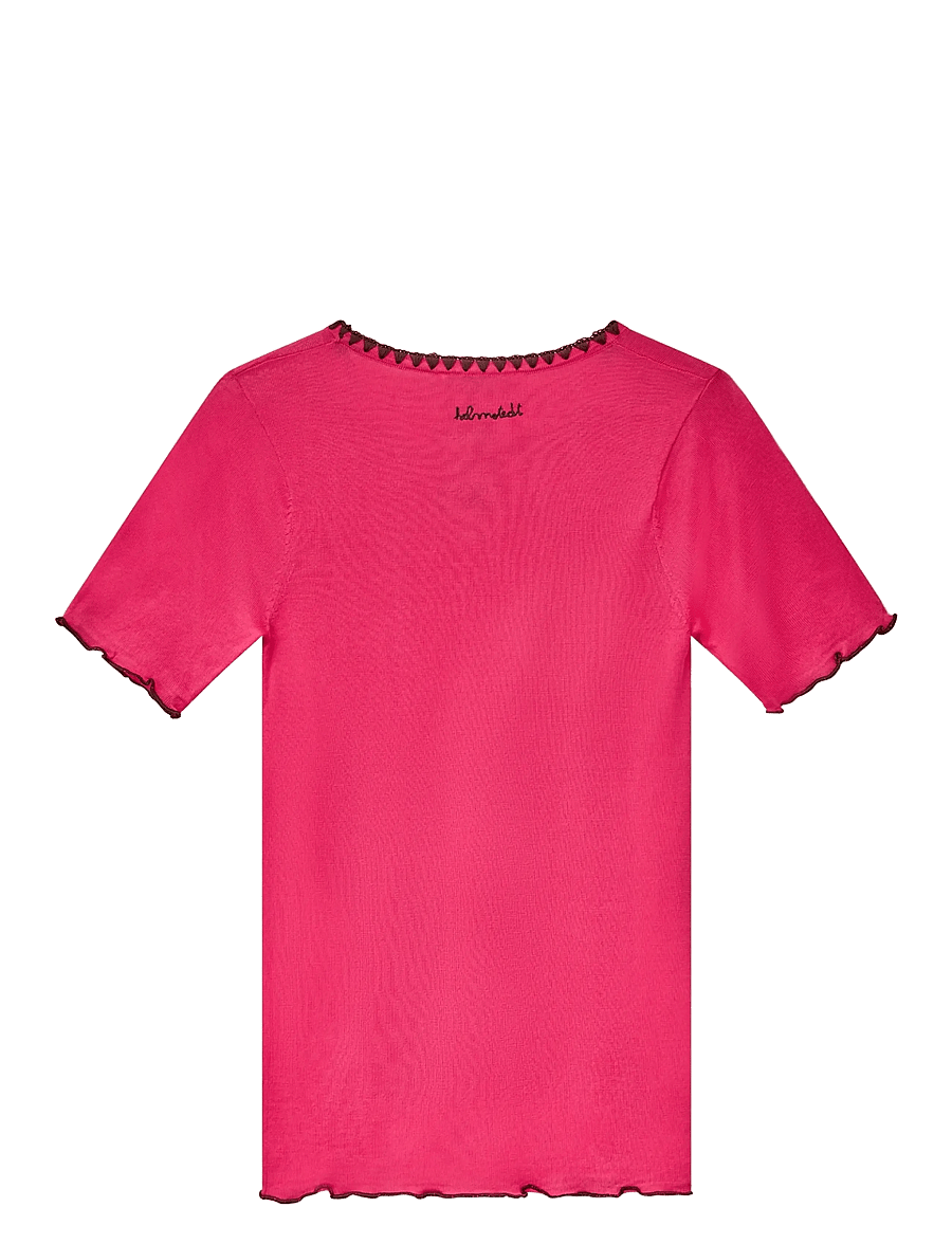 Helmstedt - Trine Short Sleeve - t-shirts & tops - strawberry pink - 2