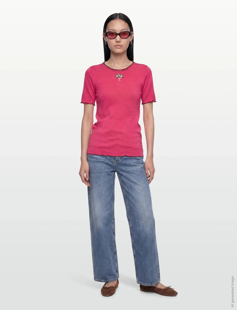 Helmstedt - Trine Short Sleeve - t-shirts & tops - strawberry pink - 0