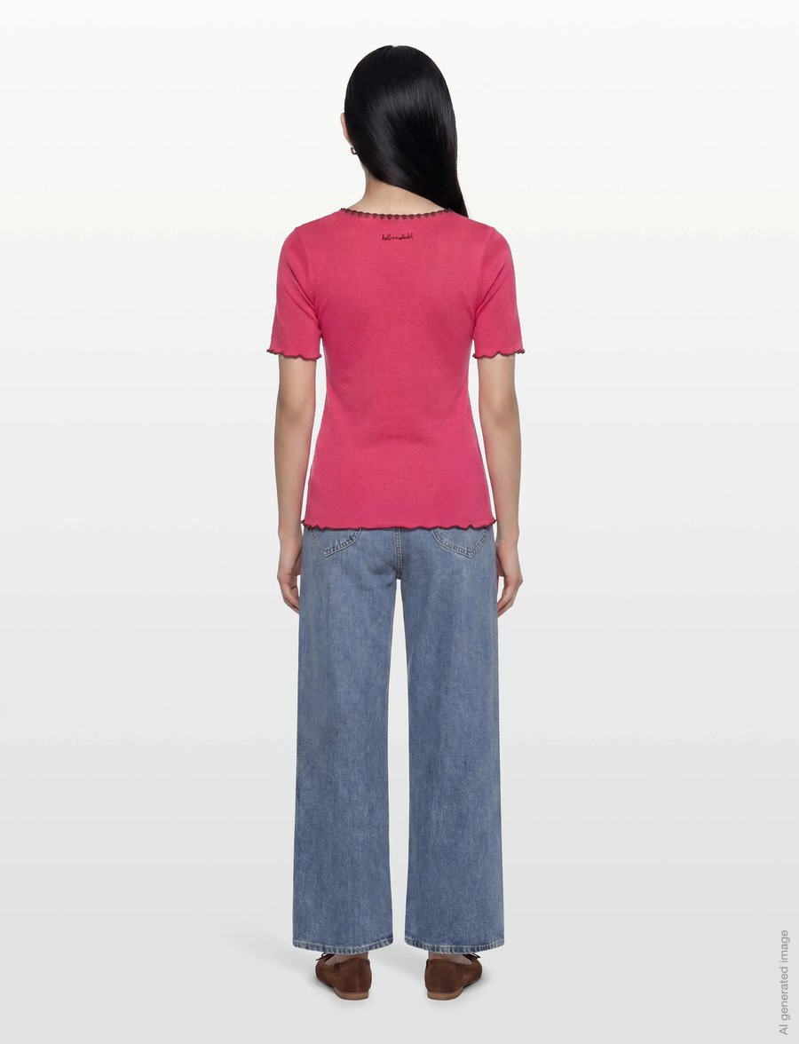 Helmstedt - Trine Short Sleeve - t-shirts & tops - strawberry pink - 4