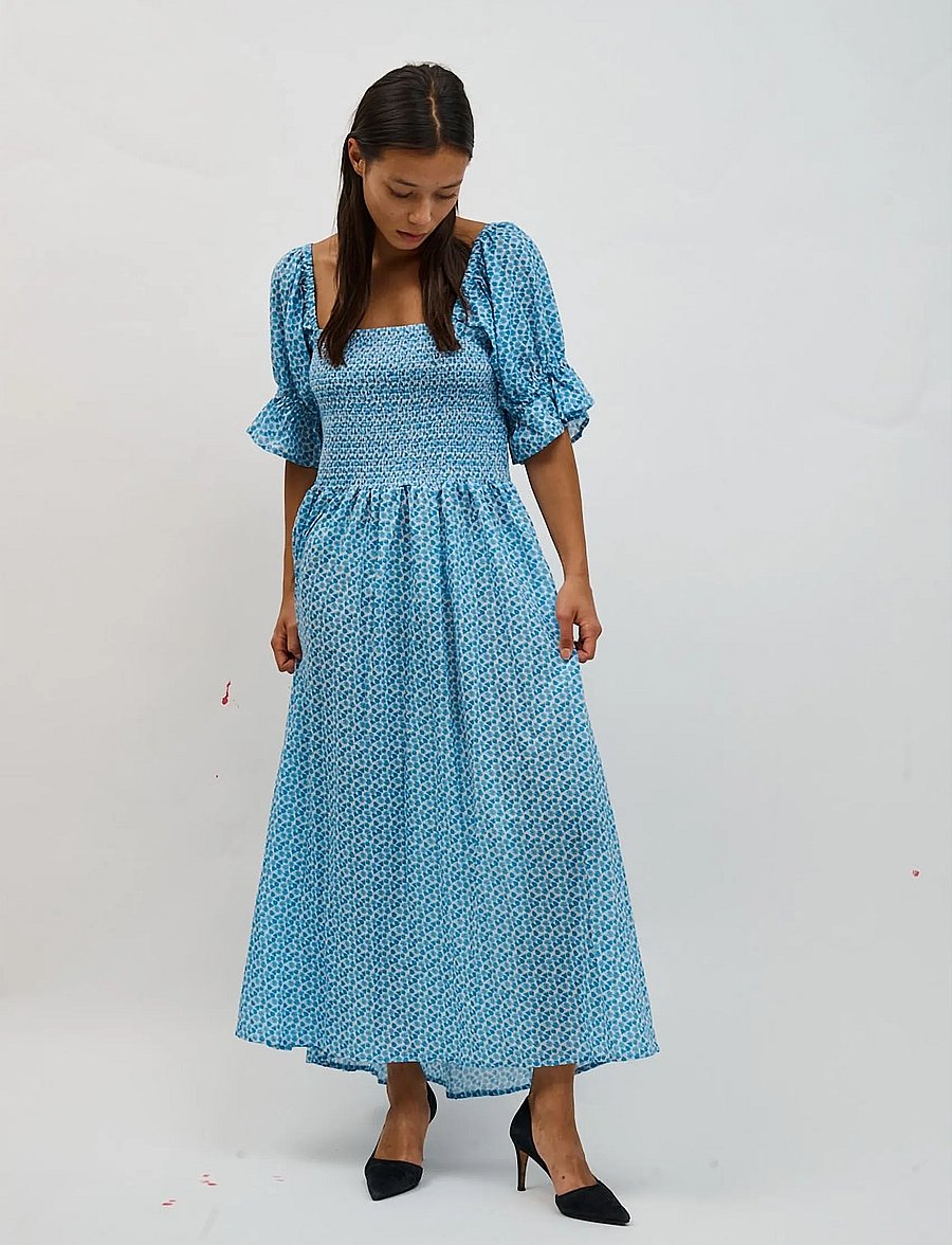 Helmstedt - Karoline Dress - maxikjoler - blue alien print - 0