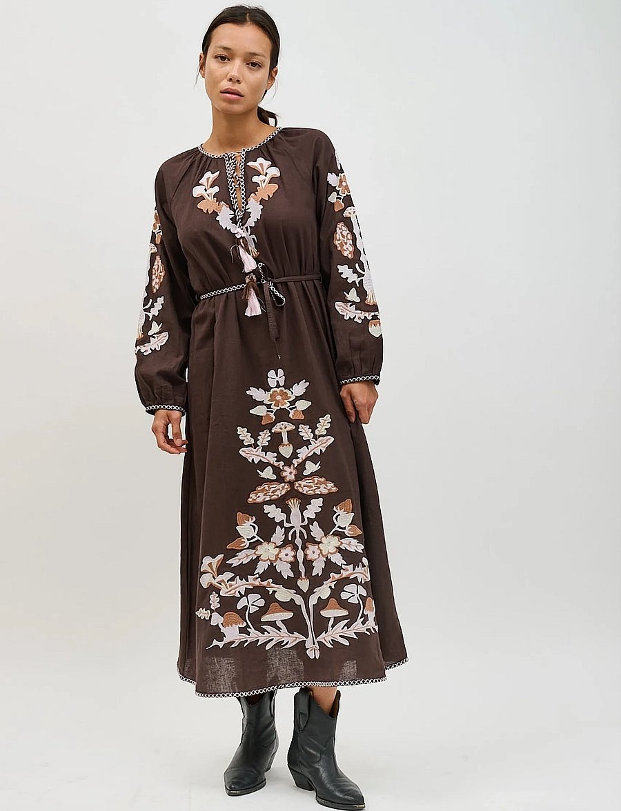 Helmstedt - Monica Dress - maxikjoler - brown - 0