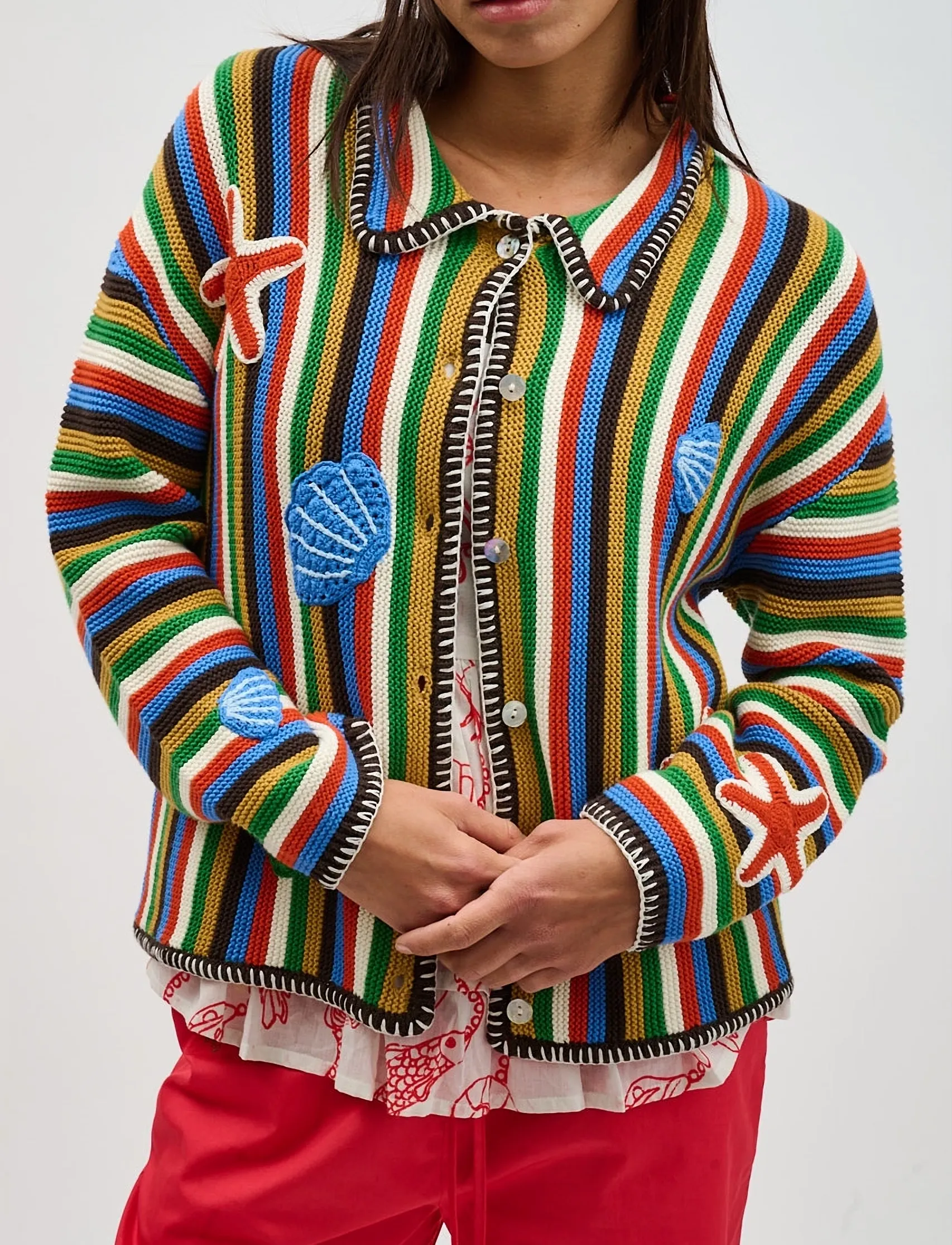 Helmstedt Lara Cardigan, L, Multi/patterned, Strik > Cardigans, Dame