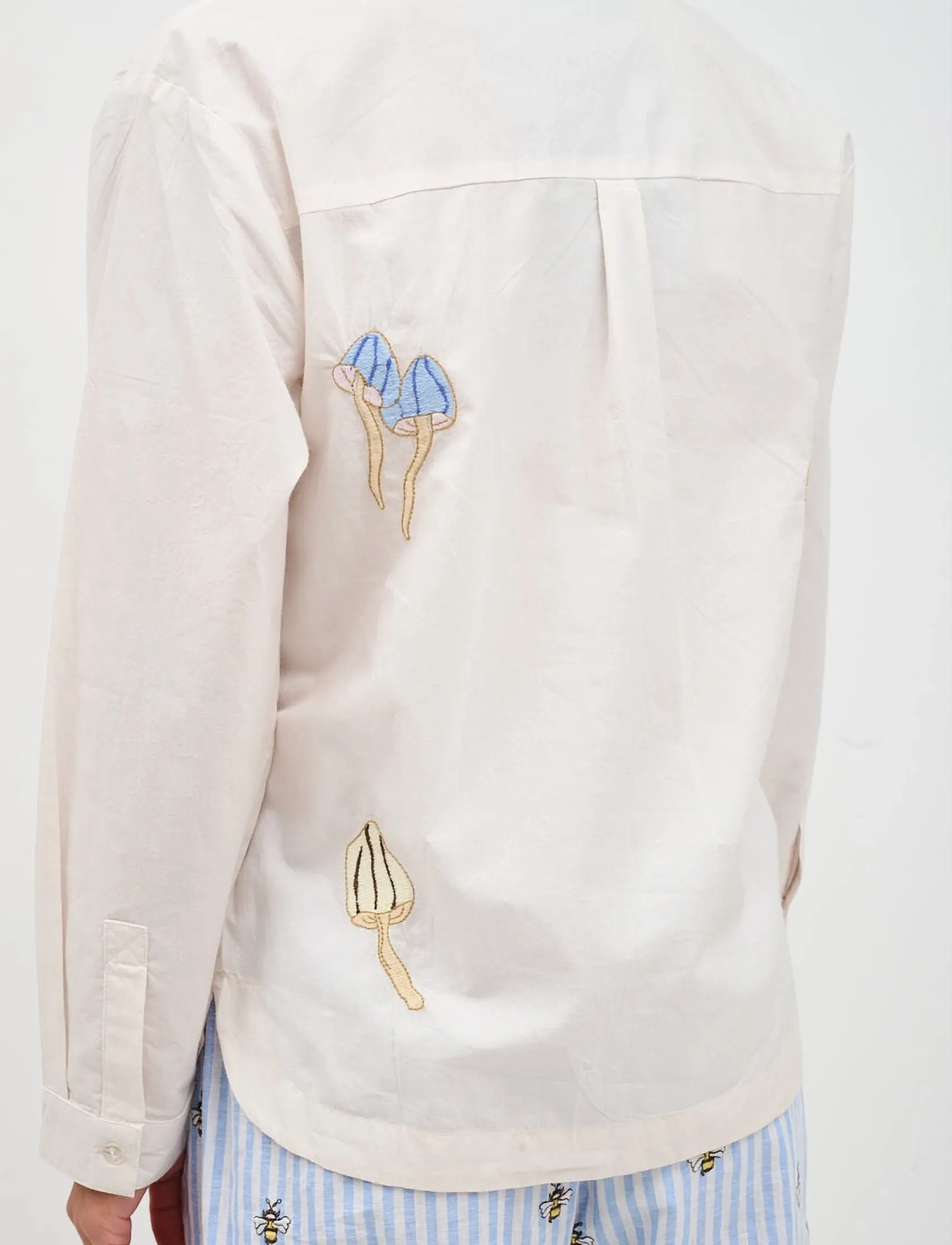 Helmstedt - Karla Shirt - long-sleeved shirts - mushroom embroidery - 3