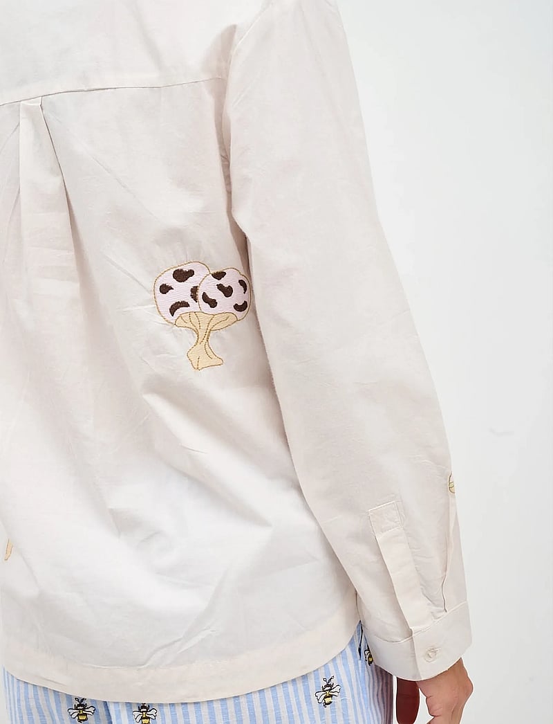 Helmstedt - Karla Shirt - denim shirts - mushroom embroidery - 4