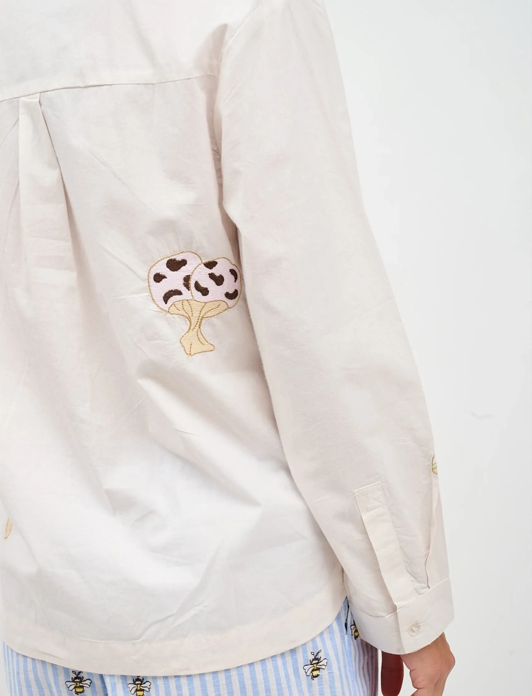 Helmstedt - Karla Shirt - long-sleeved shirts - mushroom embroidery - 4