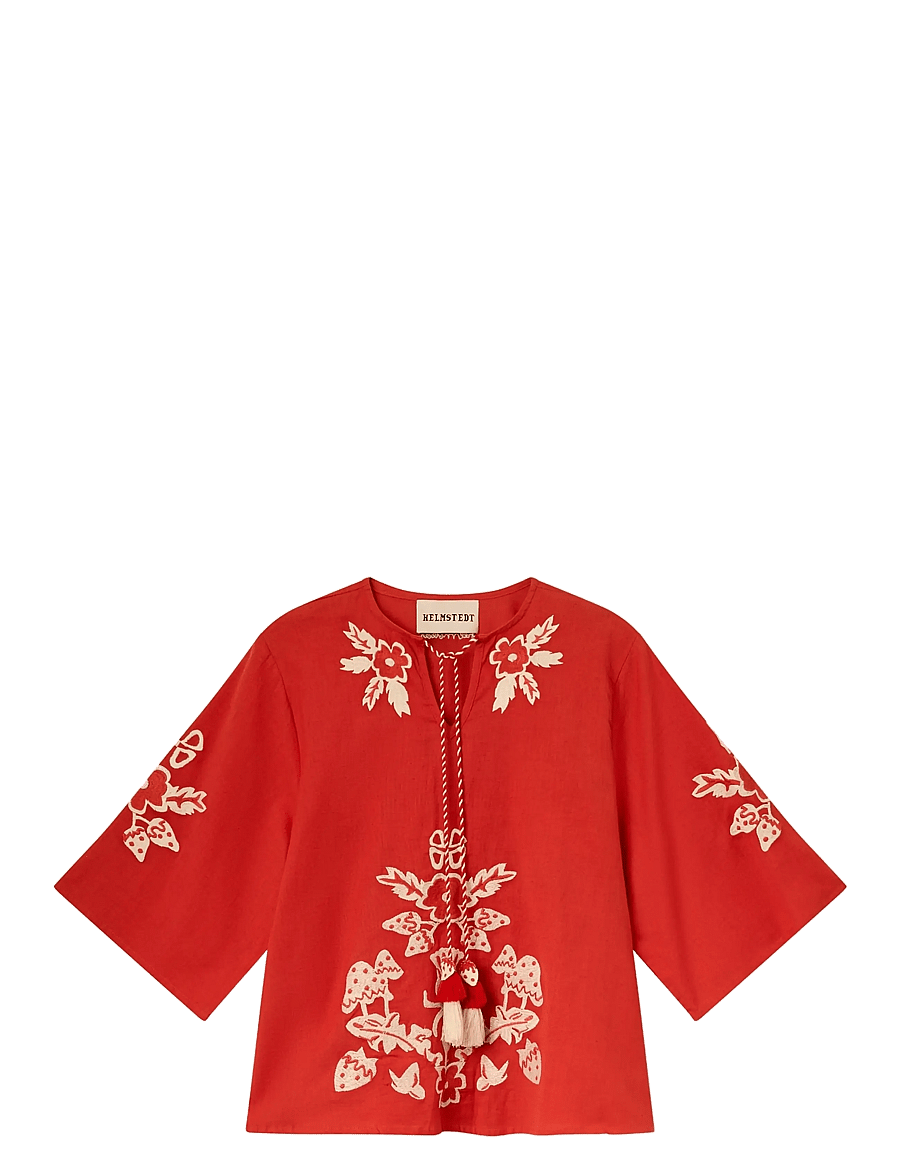 Helmstedt - Dottie Blouse - lühikeste varrukatega pluusid - red strawberry - 1