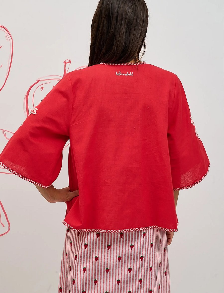 Helmstedt - Dottie Blouse - lühikeste varrukatega pluusid - red strawberry - 4