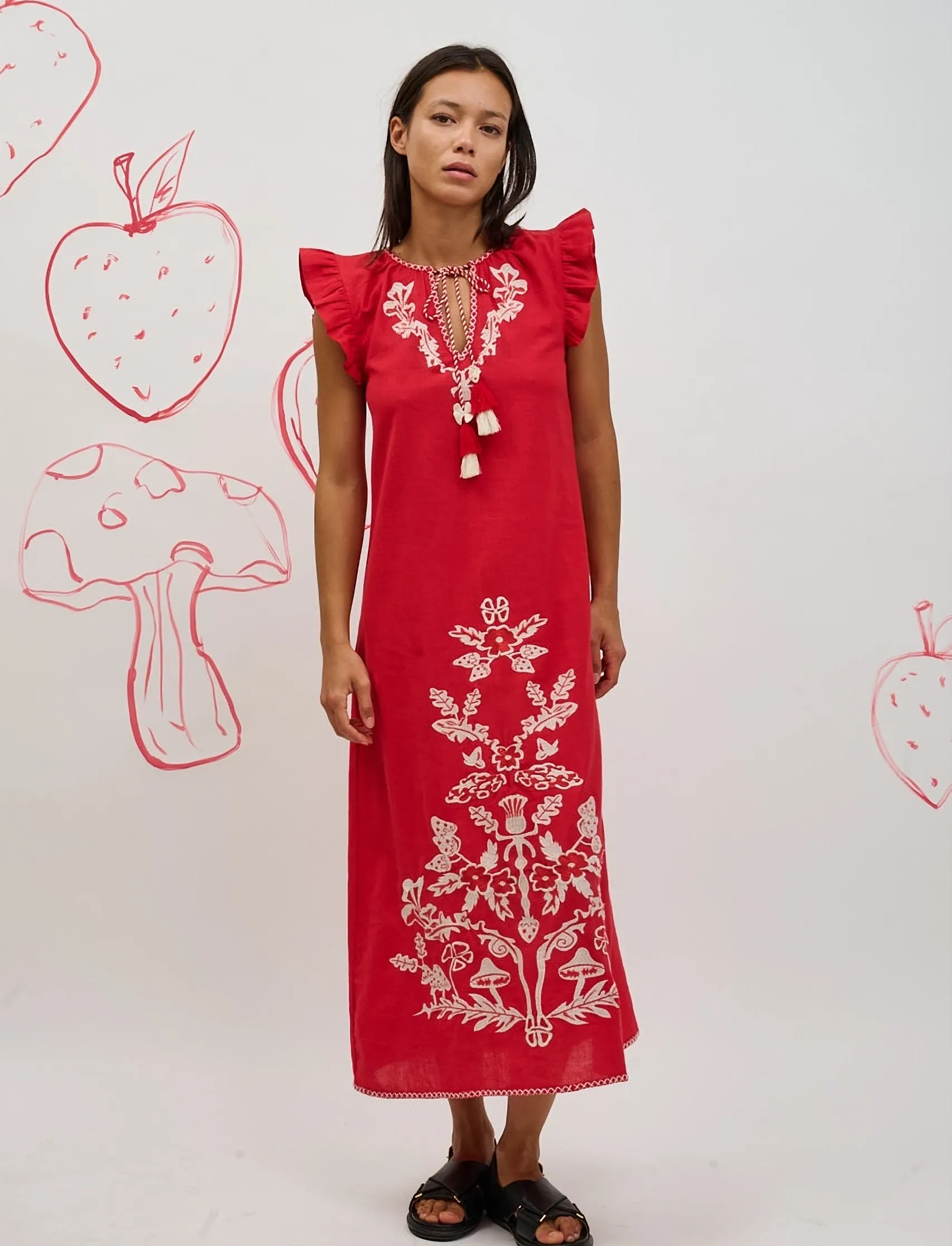 Helmstedt Ditte Dress, XL, Designer, Rot - Maxi Frauen