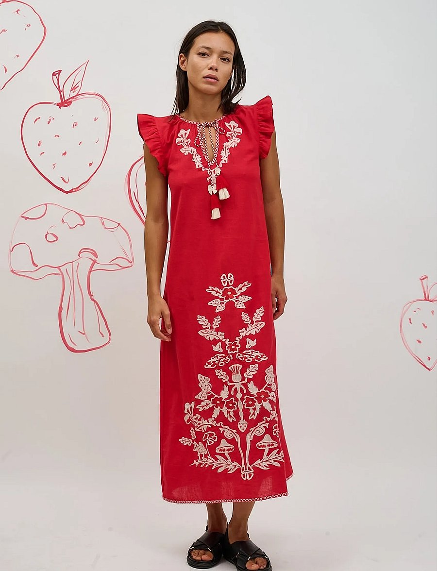Helmstedt - Ditte Dress - suvekleidid - red strawberry - 0