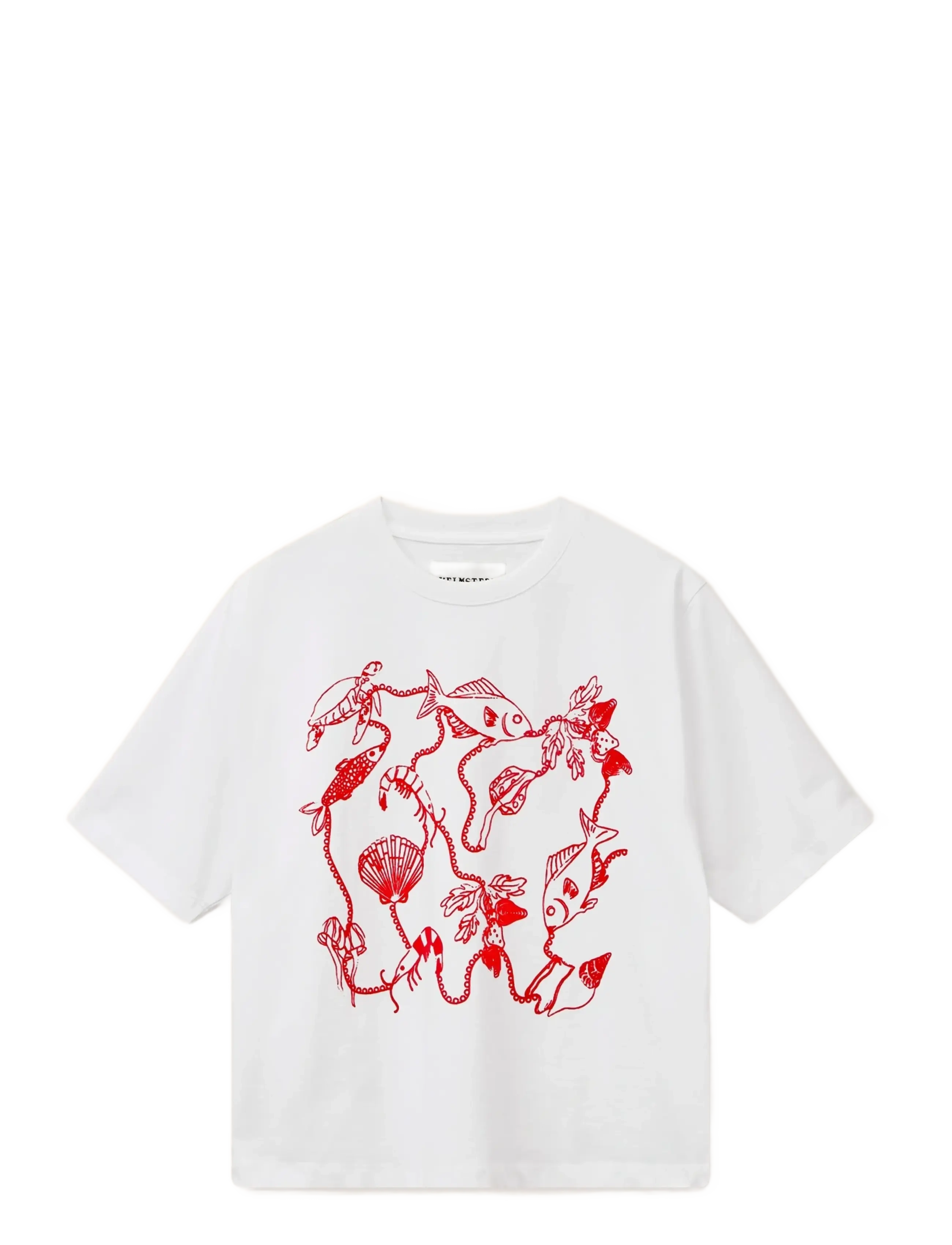 Helmstedt Noor T-shirt - Nyheder - RED DREAMY SEA PRINT / white